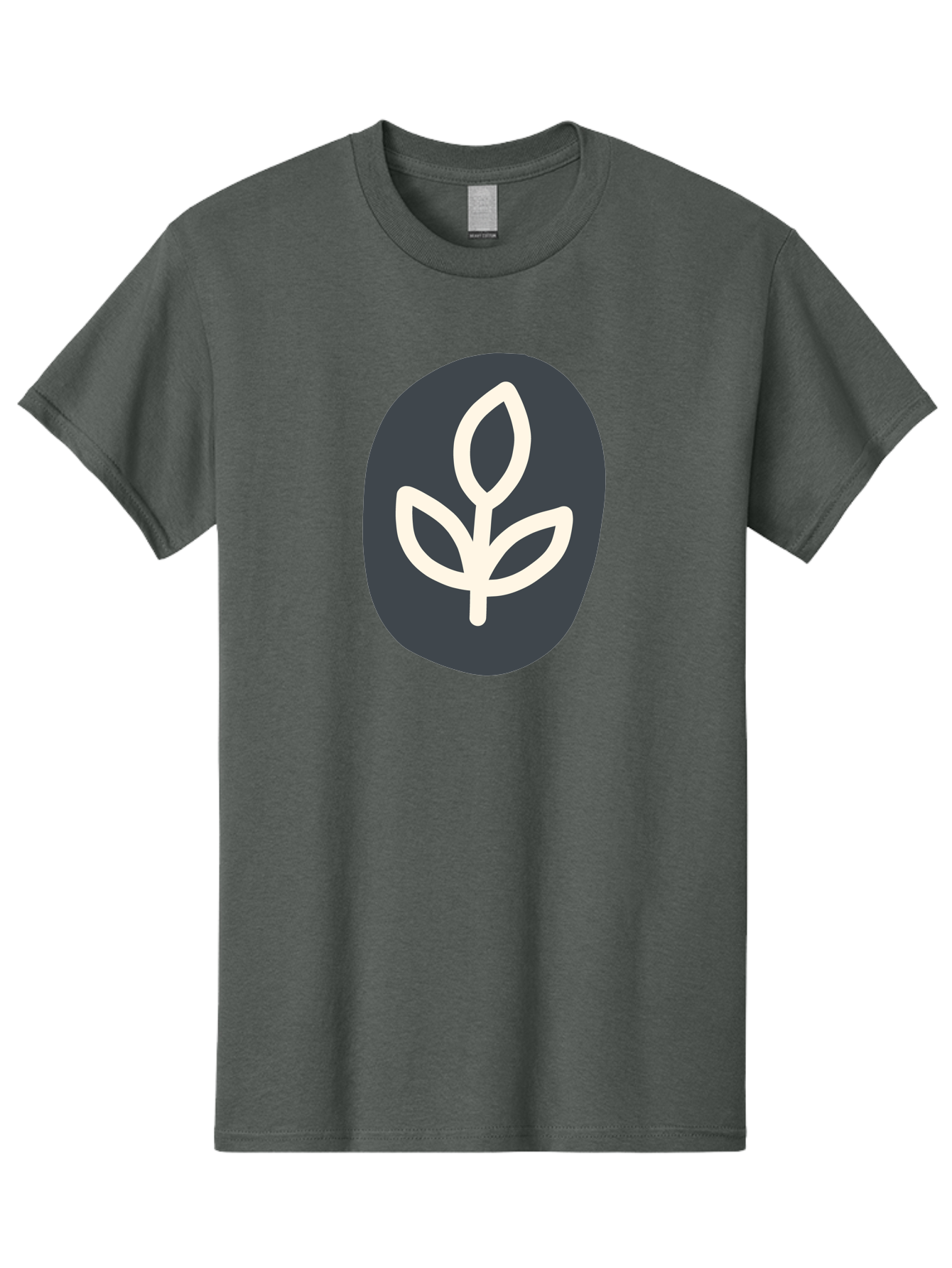 Sprouting-Seedling Men'S Graphic Tee, 100% Cotton, Comfortable Casual Summer Wear, Machine Washable, Simple Icon, Plant Symbol, Eco-Friendly Design, Minimalistic Style, Seedling Graphic, Nature-Inspired, White Plant On Dark Gray, Aab792 15