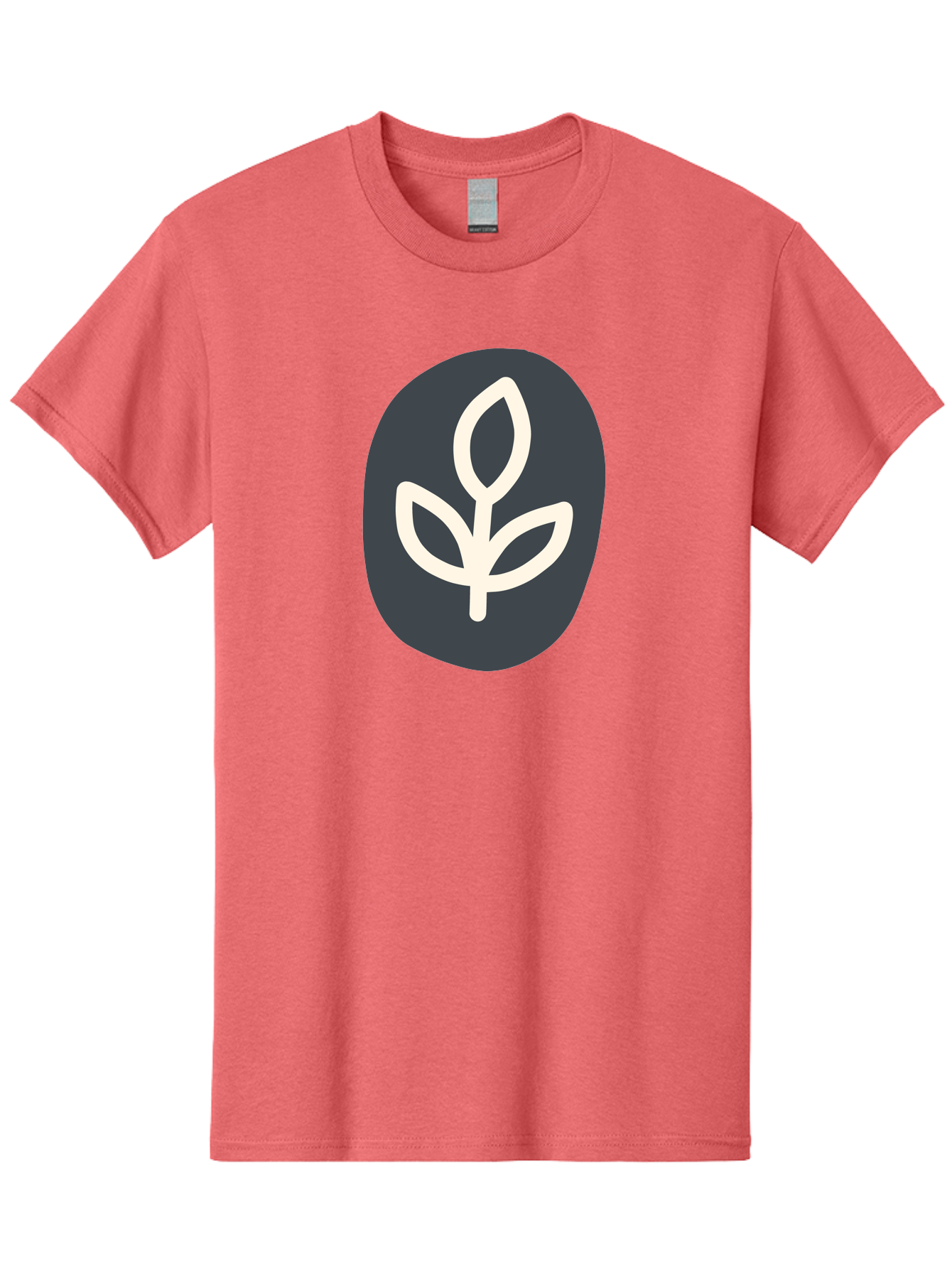 Sprouting-Seedling Men'S Graphic Tee, 100% Cotton, Comfortable Casual Summer Wear, Machine Washable, Simple Icon, Plant Symbol, Eco-Friendly Design, Minimalistic Style, Seedling Graphic, Nature-Inspired, White Plant On Dark Gray, Aab792 17