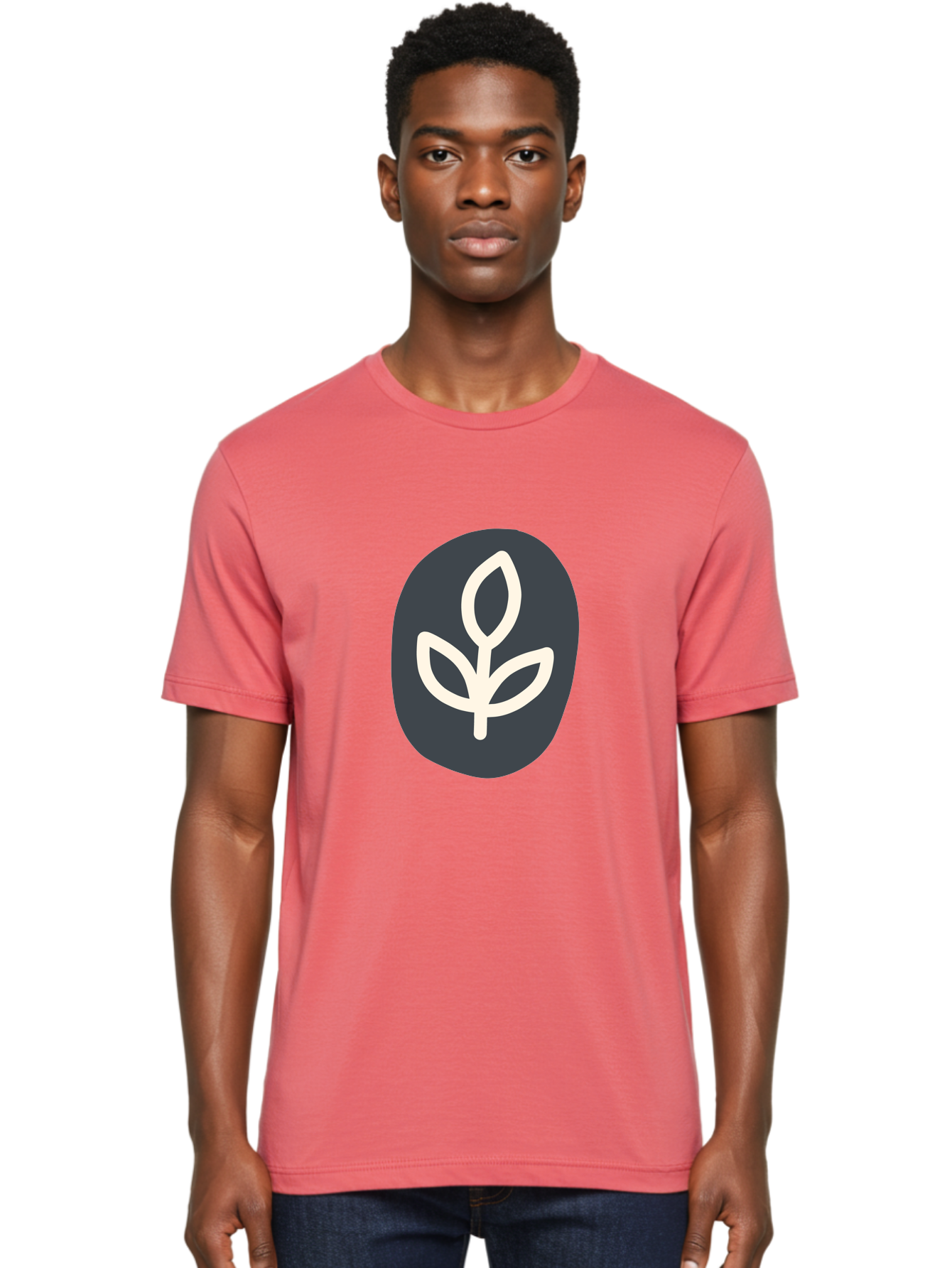 Sprouting-Seedling Men'S Graphic Tee, 100% Cotton, Comfortable Casual Summer Wear, Machine Washable, Simple Icon, Plant Symbol, Eco-Friendly Design, Minimalistic Style, Seedling Graphic, Nature-Inspired, White Plant On Dark Gray, Aab792 18