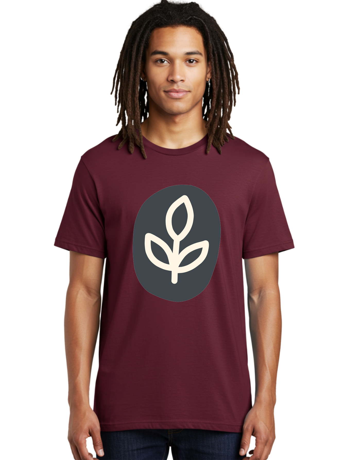 Sprouting-Seedling Men'S Graphic Tee, 100% Cotton, Comfortable Casual Summer Wear, Machine Washable, Simple Icon, Plant Symbol, Eco-Friendly Design, Minimalistic Style, Seedling Graphic, Nature-Inspired, White Plant On Dark Gray, Aab792 10