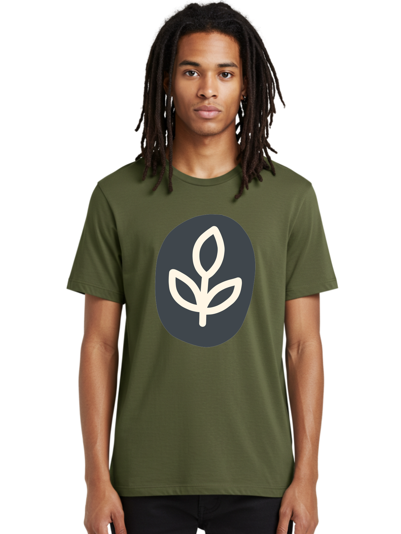 Sprouting-Seedling Men'S Graphic Tee, 100% Cotton, Comfortable Casual Summer Wear, Machine Washable, Simple Icon, Plant Symbol, Eco-Friendly Design, Minimalistic Style, Seedling Graphic, Nature-Inspired, White Plant On Dark Gray, Aab792 24