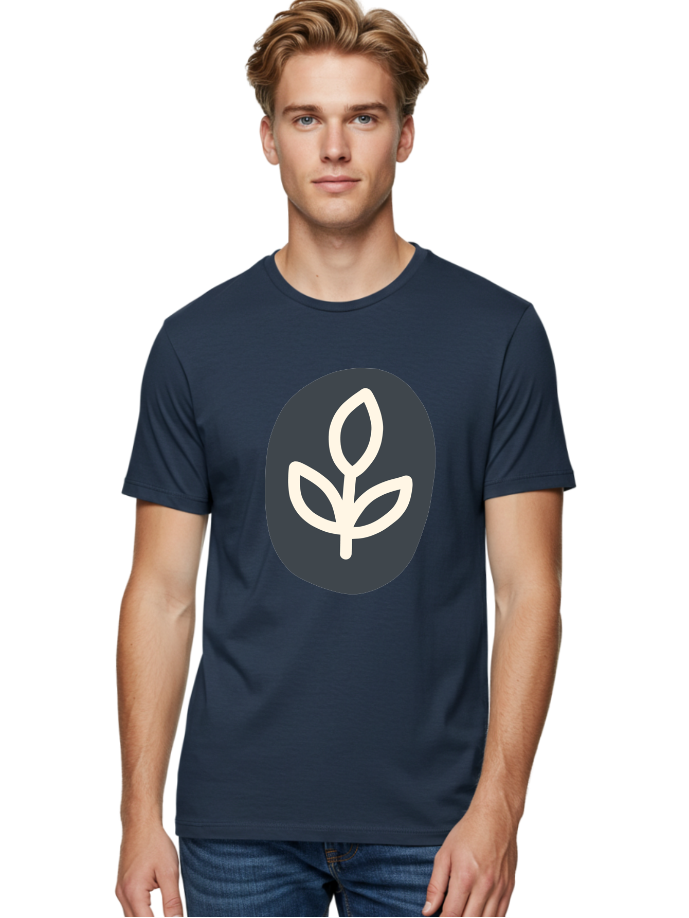 Sprouting-Seedling Men'S Graphic Tee, 100% Cotton, Comfortable Casual Summer Wear, Machine Washable, Simple Icon, Plant Symbol, Eco-Friendly Design, Minimalistic Style, Seedling Graphic, Nature-Inspired, White Plant On Dark Gray, Aab792 22