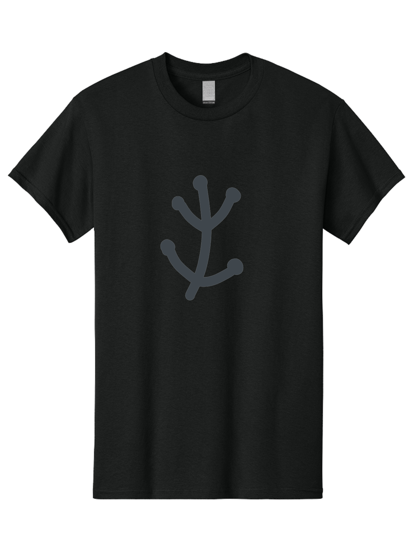 Stylized-Branch Men'S Graphic Tee, 100% Cotton, Comfortable Casual Summer Wear, Machine Washable, Stylized Trident Symbol, Dark Gray Icon, Minimalist Design, Abstract Shape, Futuristic Logo, Simple Graphics, Monochrome Icon, Symbolic Imagery, Aab794 11