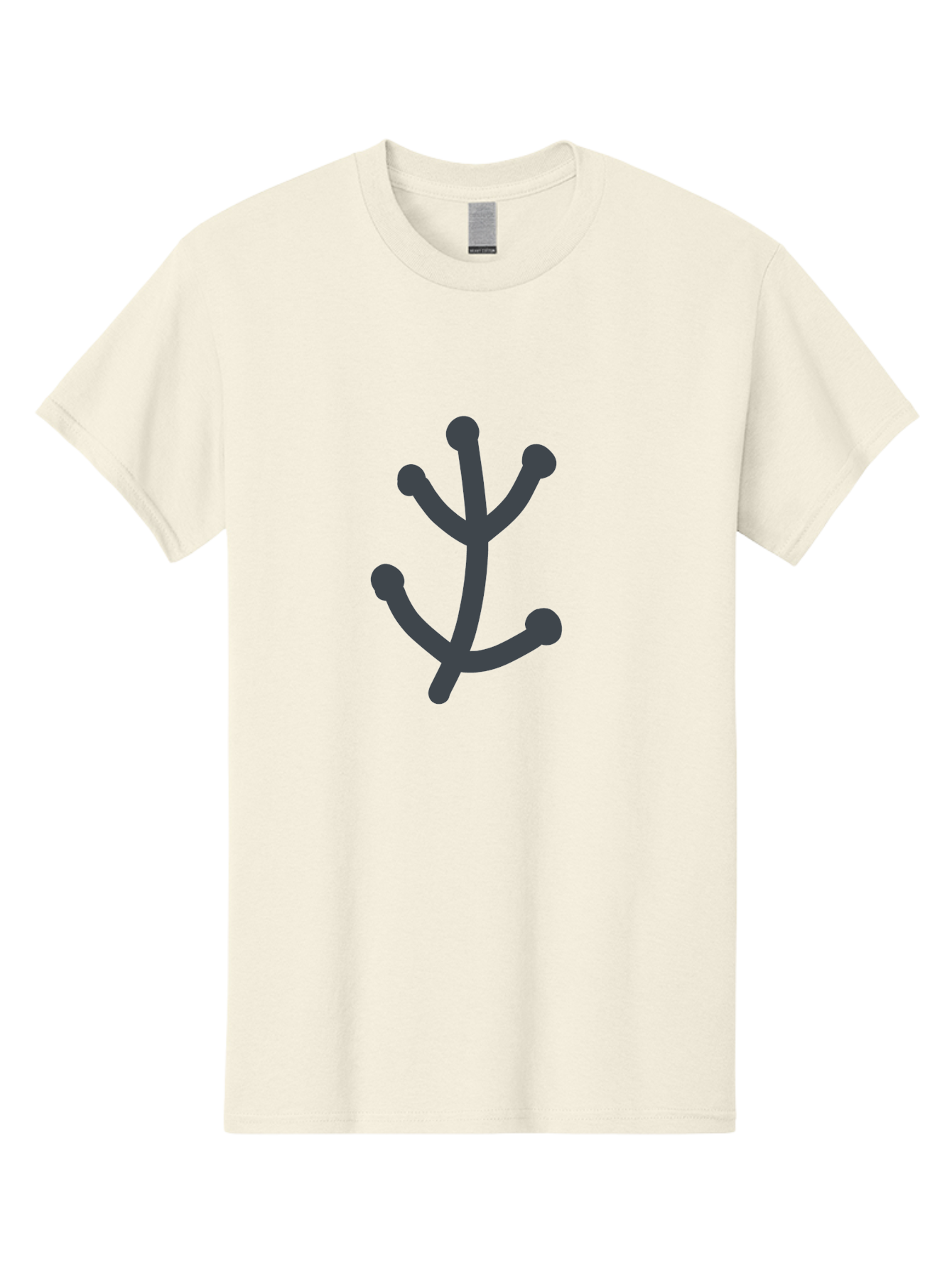 Stylized-Branch Men'S Graphic Tee, 100% Cotton, Comfortable Casual Summer Wear, Machine Washable, Stylized Trident Symbol, Dark Gray Icon, Minimalist Design, Abstract Shape, Futuristic Logo, Simple Graphics, Monochrome Icon, Symbolic Imagery, Aab794 29