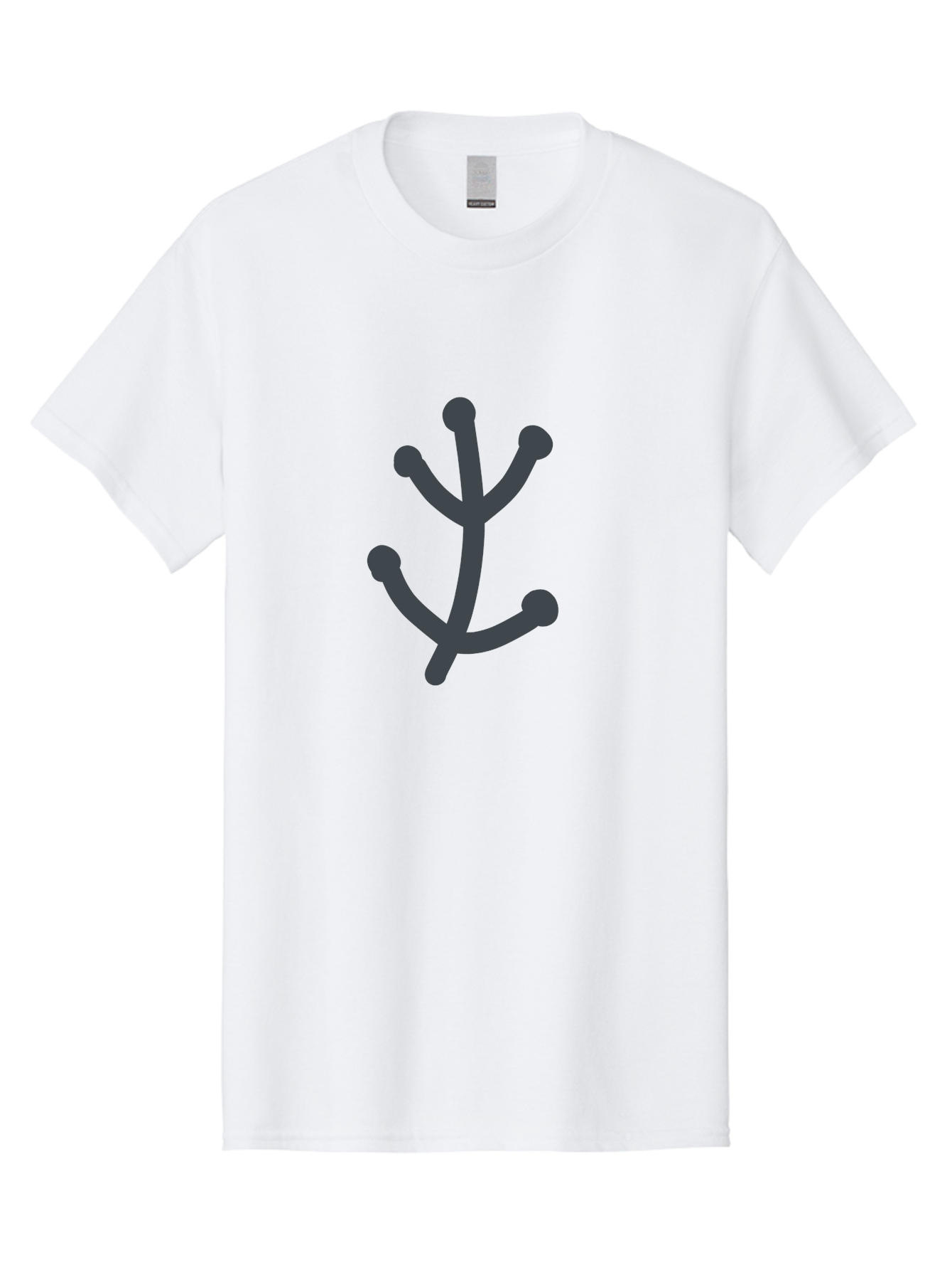 Stylized-Branch Men'S Graphic Tee, 100% Cotton, Comfortable Casual Summer Wear, Machine Washable, Stylized Trident Symbol, Dark Gray Icon, Minimalist Design, Abstract Shape, Futuristic Logo, Simple Graphics, Monochrome Icon, Symbolic Imagery, Aab794 21