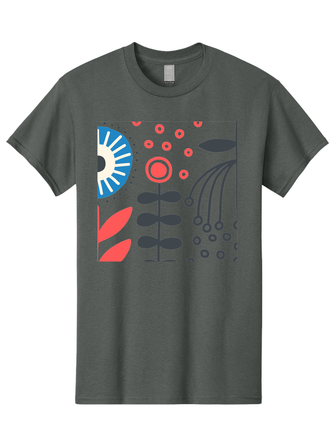 Sun-Icon-Floral Men'S Graphic Tee, 100% Cotton, Comfortable Casual Summer Wear, Machine Washable, Stylish Floral Pattern, Abstract Art, Eye-Catching Design, Minimalist Style, Bold Graphics, Contemporary Illustration, Floral Elements, Aab796 27