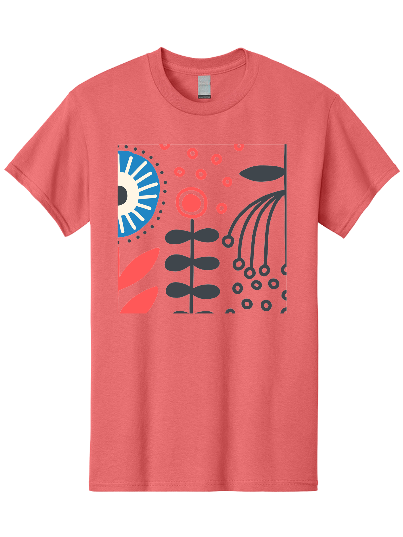 Sun-Icon-Floral Men'S Graphic Tee, 100% Cotton, Comfortable Casual Summer Wear, Machine Washable, Stylish Floral Pattern, Abstract Art, Eye-Catching Design, Minimalist Style, Bold Graphics, Contemporary Illustration, Floral Elements, Aab796 29
