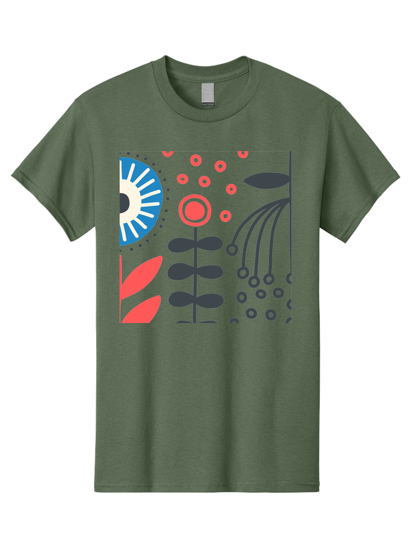 Sun-Icon-Floral Men'S Graphic Tee, 100% Cotton, Comfortable Casual Summer Wear, Machine Washable, Stylish Floral Pattern, Abstract Art, Eye-Catching Design, Minimalist Style, Bold Graphics, Contemporary Illustration, Floral Elements, Aab796 13