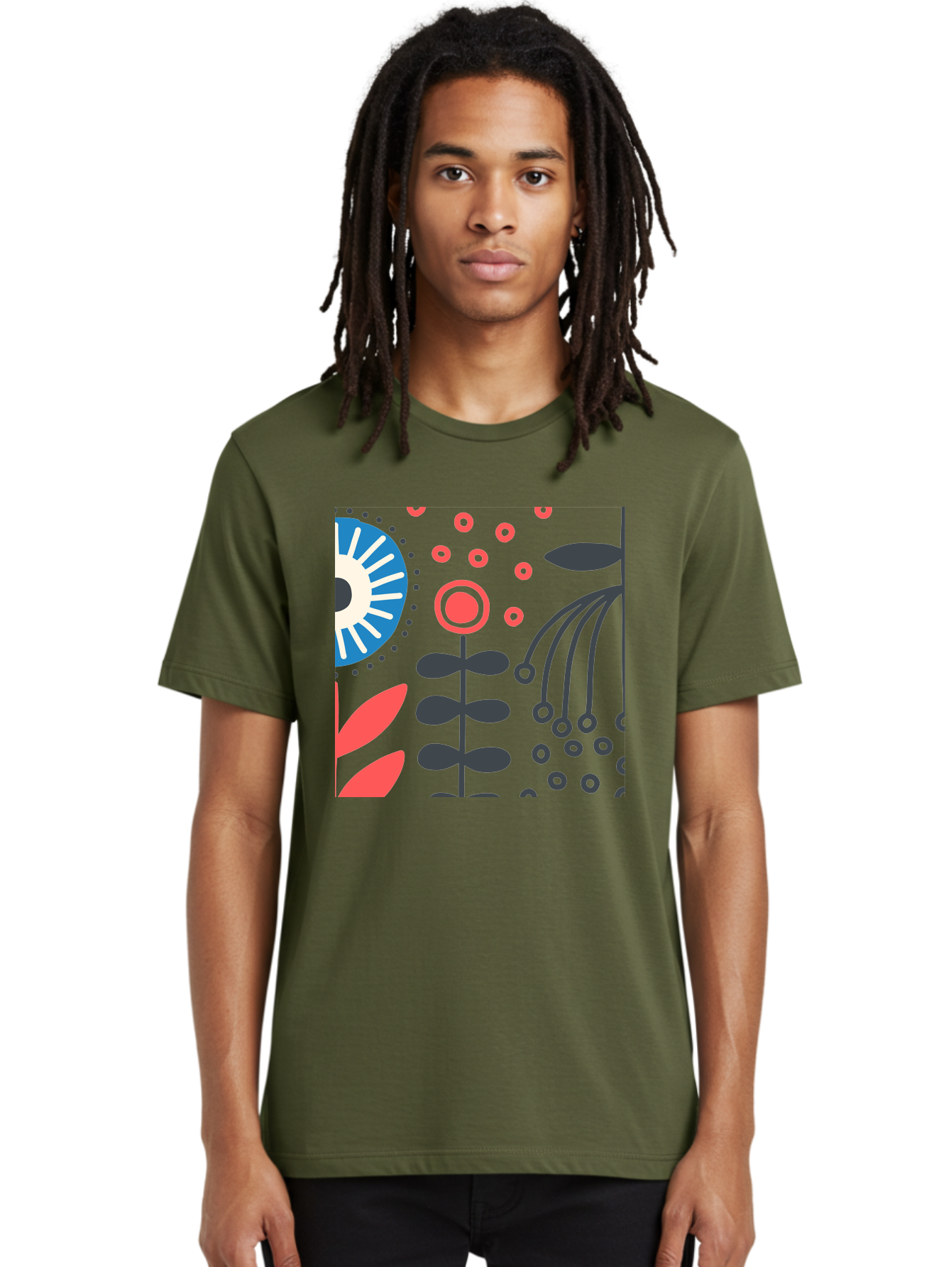 Sun-Icon-Floral Men'S Graphic Tee, 100% Cotton, Comfortable Casual Summer Wear, Machine Washable, Stylish Floral Pattern, Abstract Art, Eye-Catching Design, Minimalist Style, Bold Graphics, Contemporary Illustration, Floral Elements, Aab796 14
