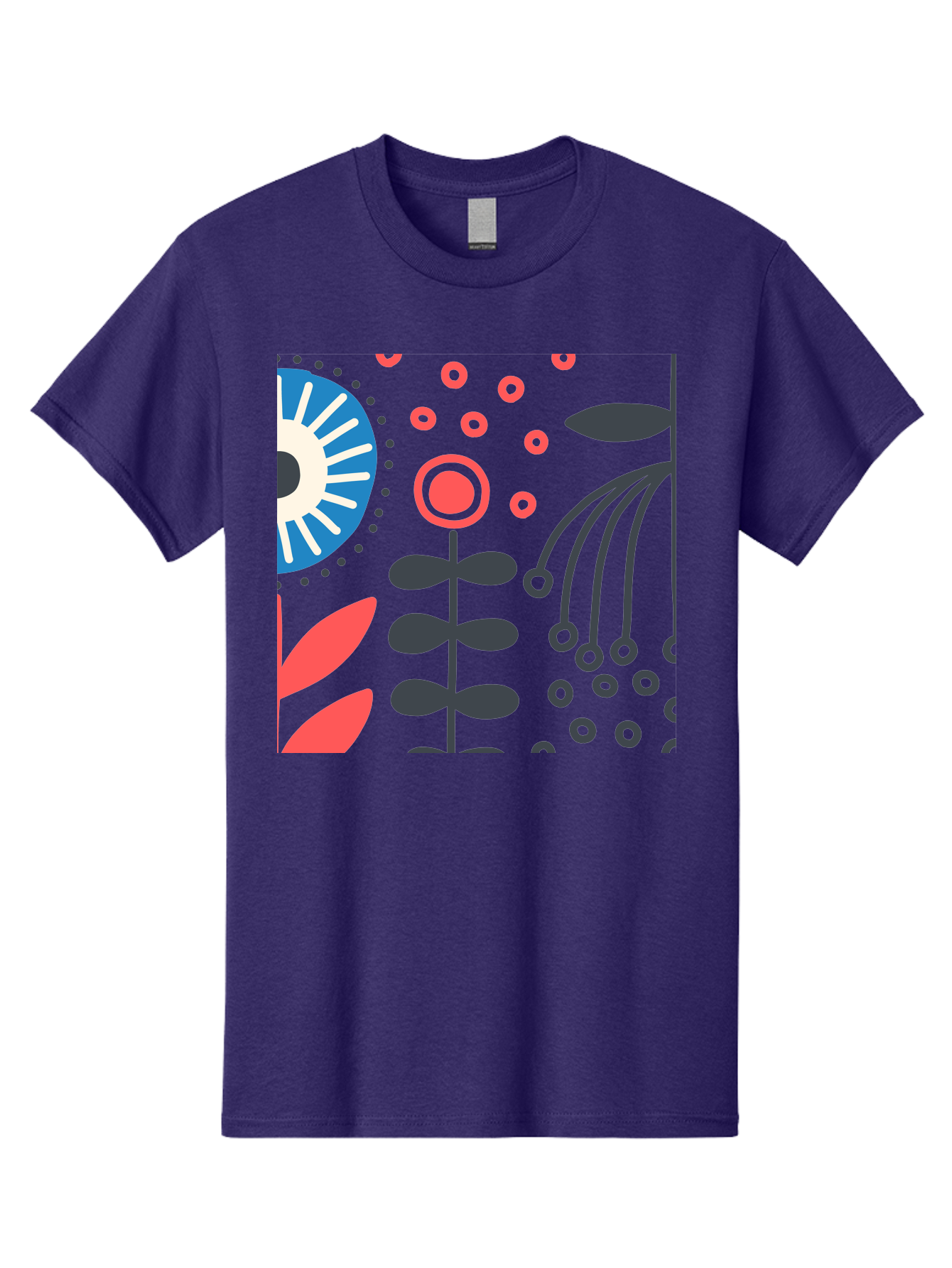 Sun-Icon-Floral Men'S Graphic Tee, 100% Cotton, Comfortable Casual Summer Wear, Machine Washable, Stylish Floral Pattern, Abstract Art, Eye-Catching Design, Minimalist Style, Bold Graphics, Contemporary Illustration, Floral Elements, Aab796 1