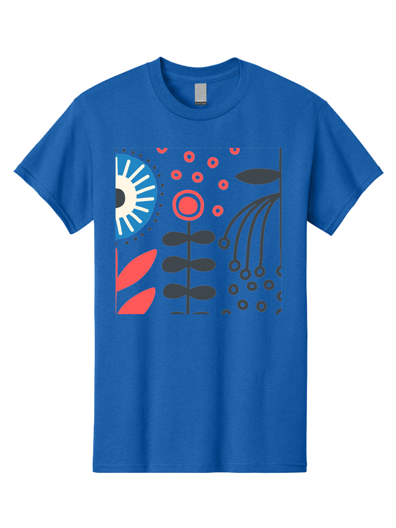 Sun-Icon-Floral Men'S Graphic Tee, 100% Cotton, Comfortable Casual Summer Wear, Machine Washable, Stylish Floral Pattern, Abstract Art, Eye-Catching Design, Minimalist Style, Bold Graphics, Contemporary Illustration, Floral Elements, Aab796 21