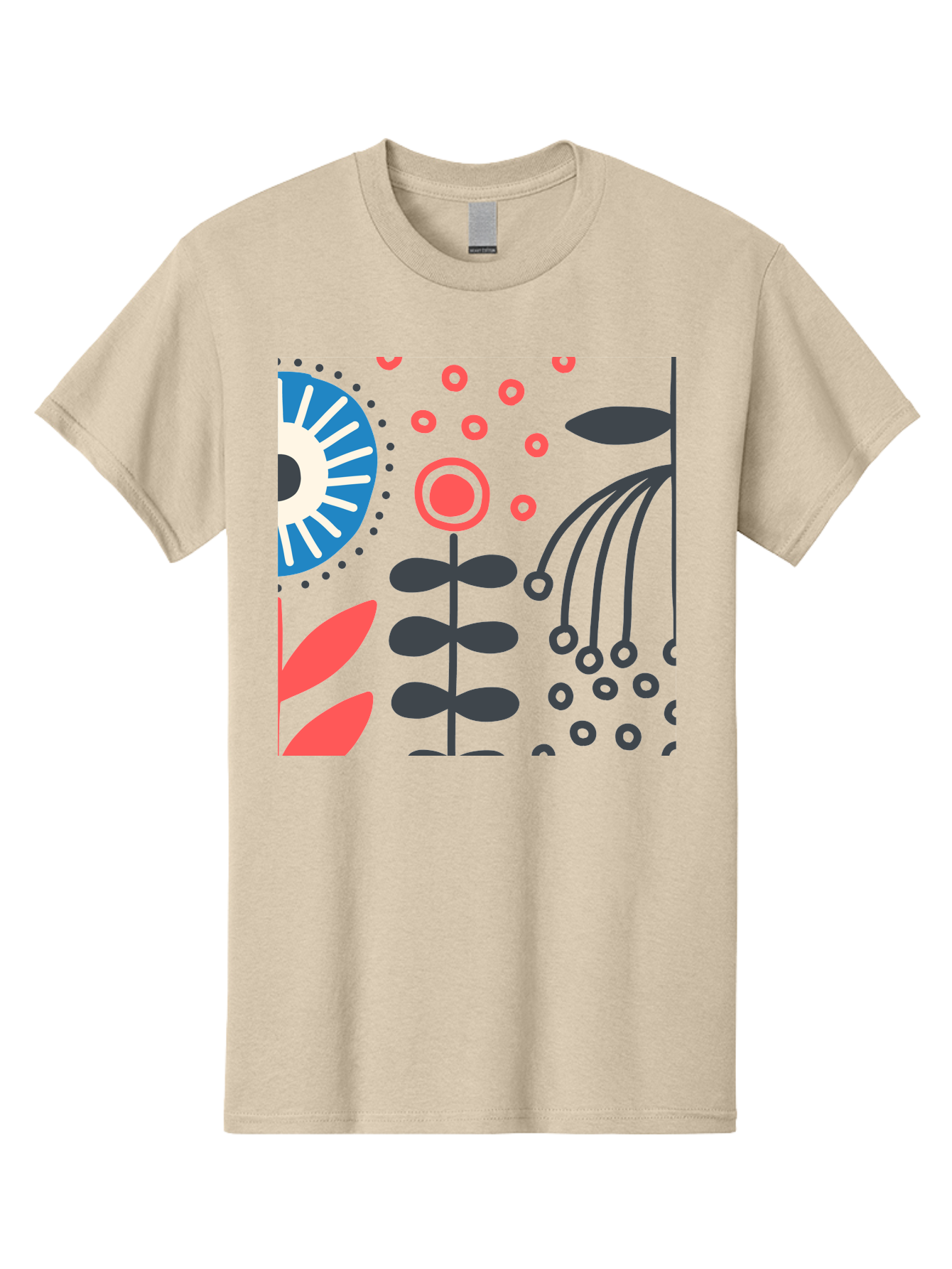 Sun-Icon-Floral Men'S Graphic Tee, 100% Cotton, Comfortable Casual Summer Wear, Machine Washable, Stylish Floral Pattern, Abstract Art, Eye-Catching Design, Minimalist Style, Bold Graphics, Contemporary Illustration, Floral Elements, Aab796 25