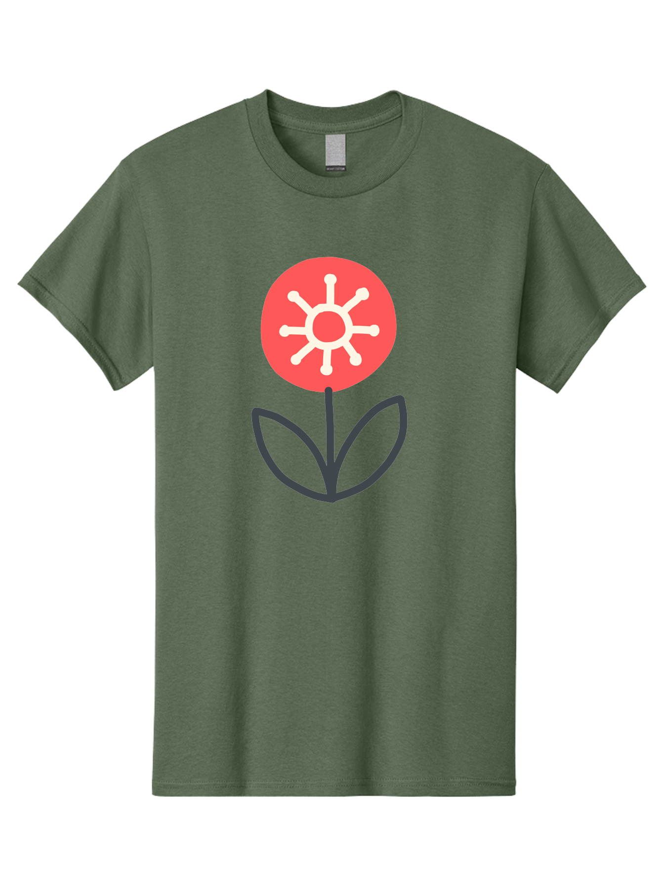 Sunflower-Icon Men'S Graphic Tee, 100% Cotton, Comfortable Casual Summer Wear, Machine Washable, Stylized Sunflower, Simple Flower Design, Abstract Sun Symbol, Red And White Colors, Minimalist Logo, Floral Icon, Modern Graphic Aab797 15