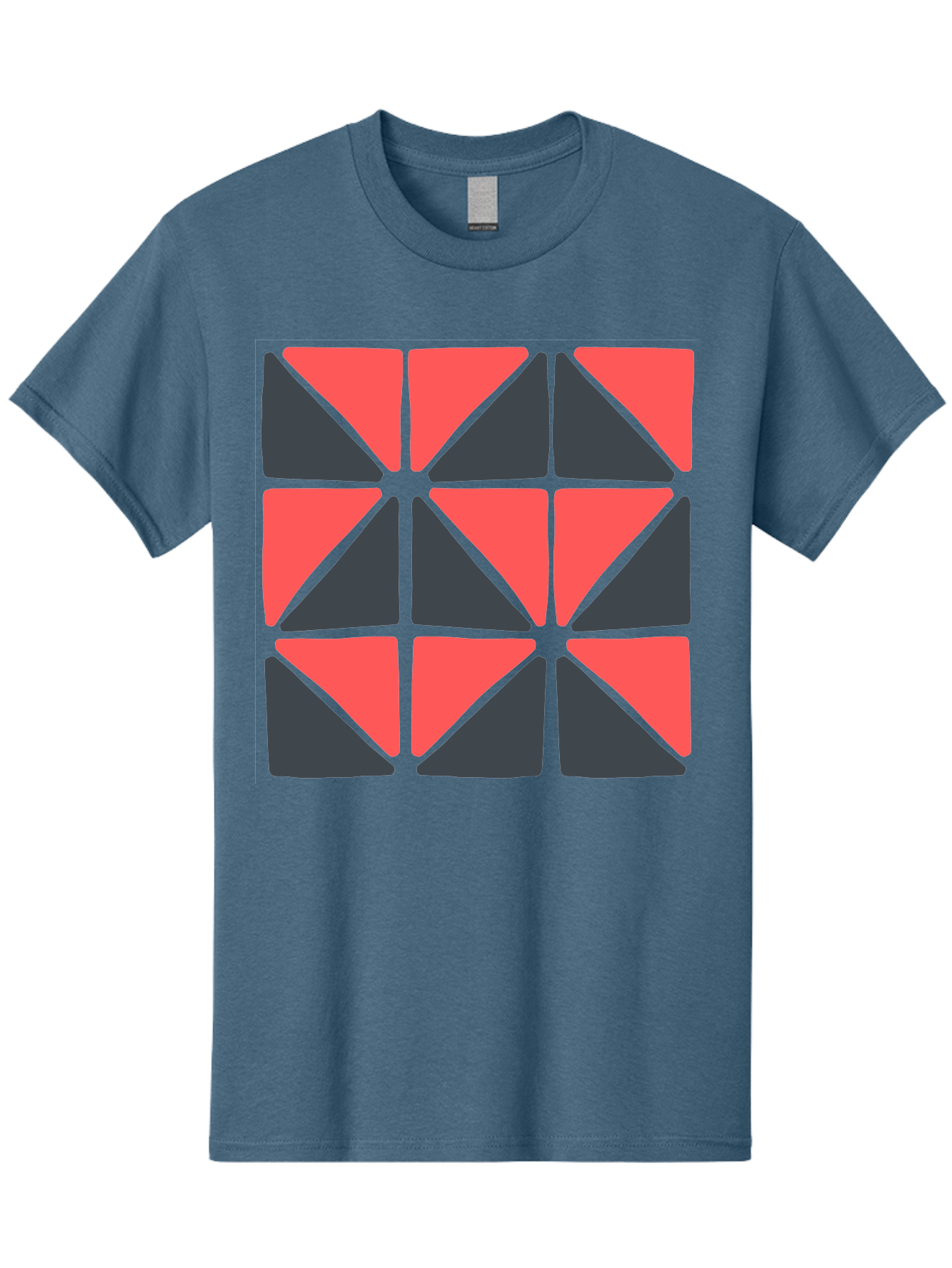 Triangles-Pattern Men'S Graphic Tee, 100% Cotton, Comfortable Casual Summer Wear, Machine Washable, Geometric Pattern, Pink And Gray Triangles, Modern Design, Abstract Art, Symmetrical Shapes, Graphic Elements, Digital Design Aab806 11