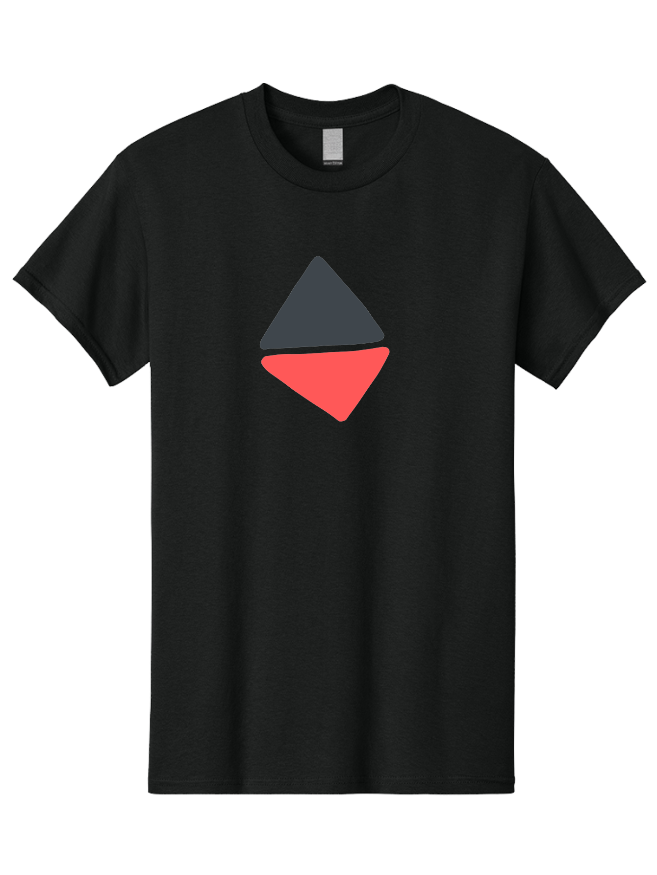 Triangles Men'S Graphic Tee, 100% Cotton, Comfortable Casual Summer Wear, Machine Washable, Geometric Shapes, Triangle Design, Overlapping Forms, Black And Red Colors, Simple Graphics, Abstract Art, Minimalist Style Aab807 21