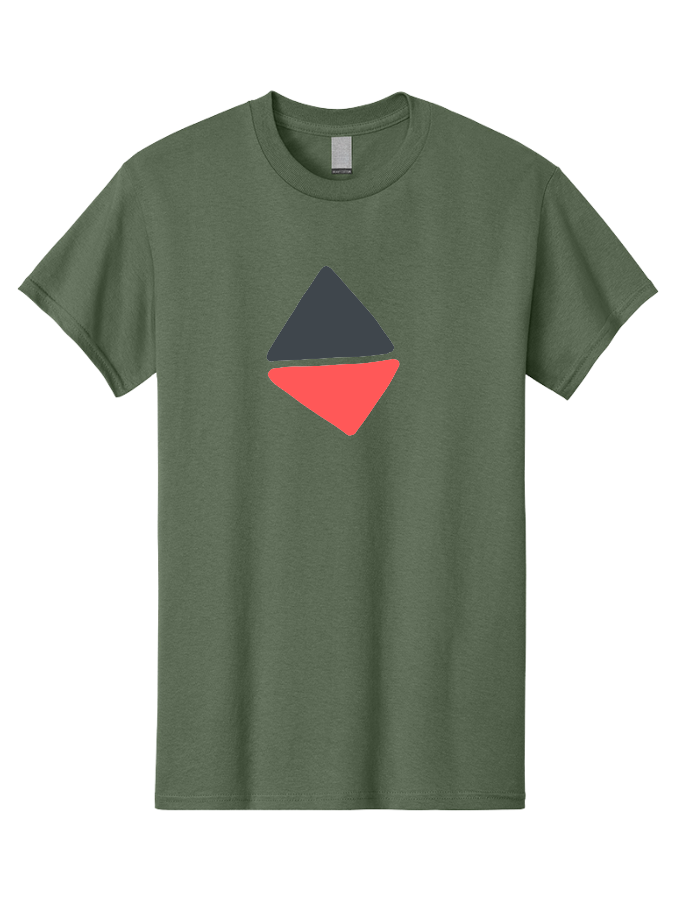 Triangles Men'S Graphic Tee, 100% Cotton, Comfortable Casual Summer Wear, Machine Washable, Geometric Shapes, Triangle Design, Overlapping Forms, Black And Red Colors, Simple Graphics, Abstract Art, Minimalist Style Aab807 7