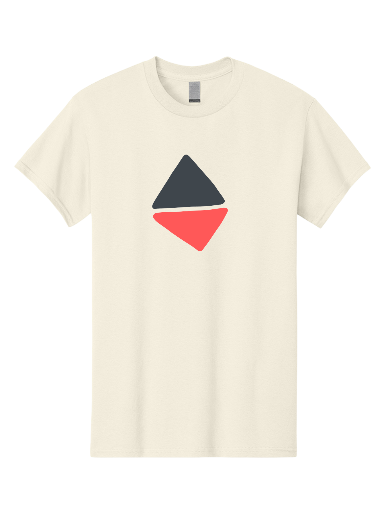 Triangles Men'S Graphic Tee, 100% Cotton, Comfortable Casual Summer Wear, Machine Washable, Geometric Shapes, Triangle Design, Overlapping Forms, Black And Red Colors, Simple Graphics, Abstract Art, Minimalist Style Aab807 25