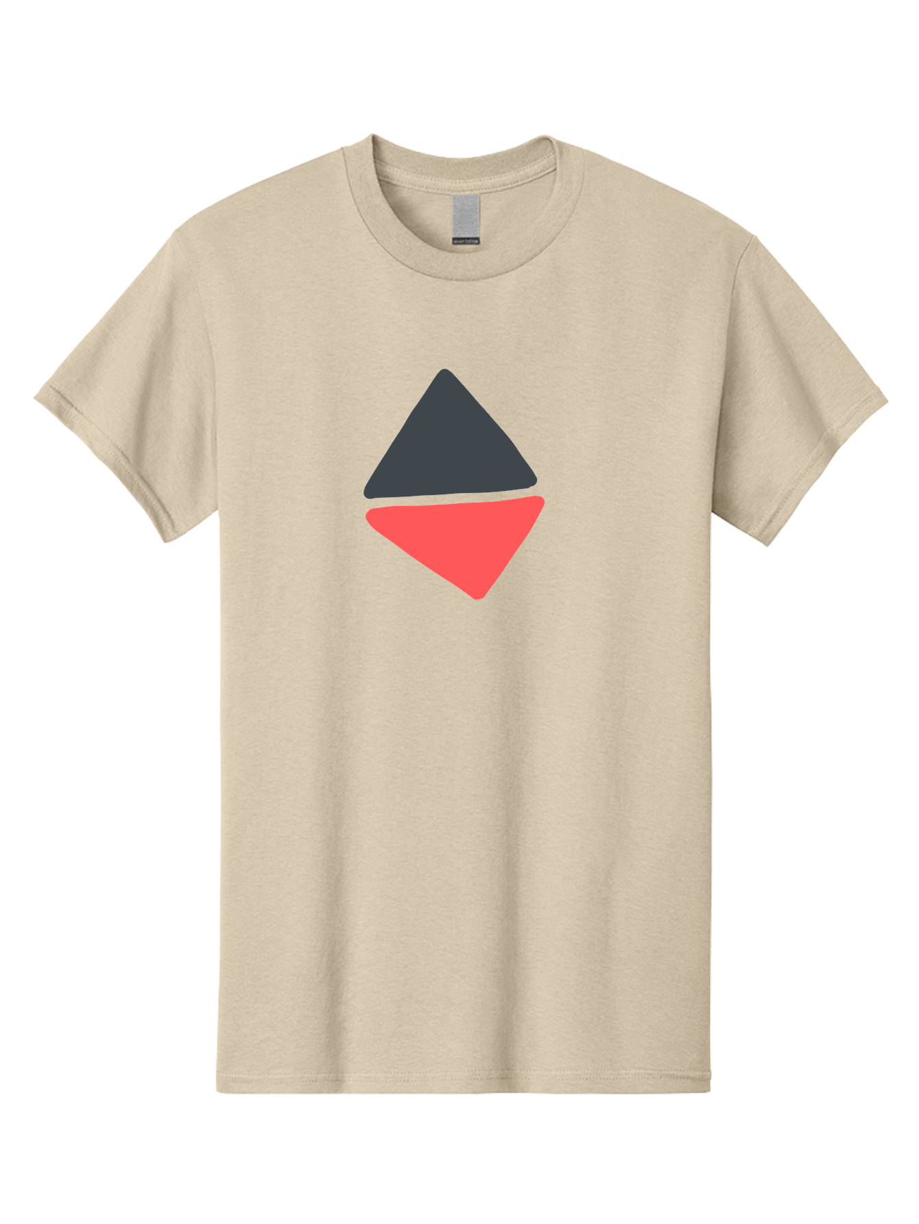 Triangles Men'S Graphic Tee, 100% Cotton, Comfortable Casual Summer Wear, Machine Washable, Geometric Shapes, Triangle Design, Overlapping Forms, Black And Red Colors, Simple Graphics, Abstract Art, Minimalist Style Aab807 23