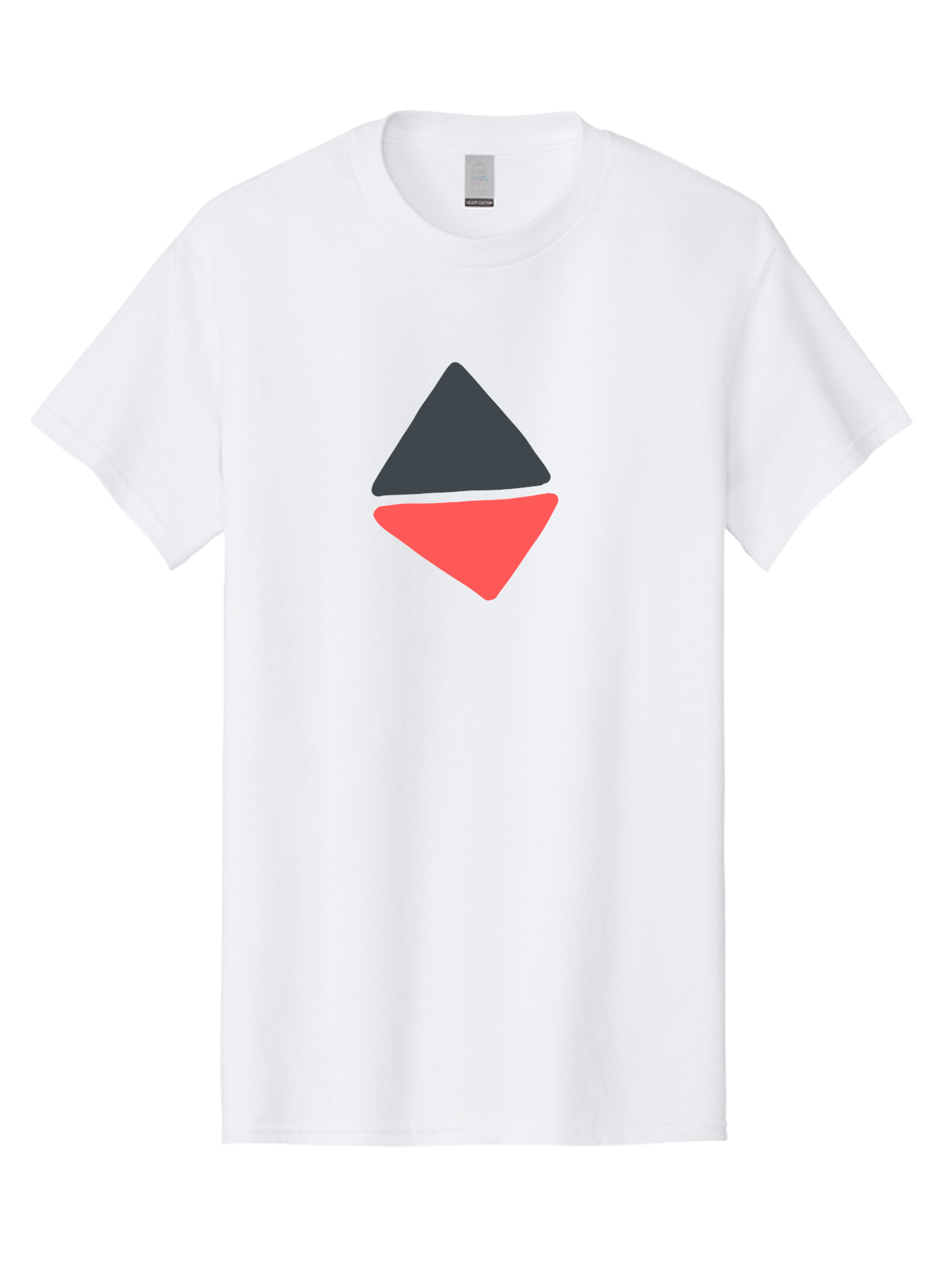 Triangles Men'S Graphic Tee, 100% Cotton, Comfortable Casual Summer Wear, Machine Washable, Geometric Shapes, Triangle Design, Overlapping Forms, Black And Red Colors, Simple Graphics, Abstract Art, Minimalist Style Aab807 17