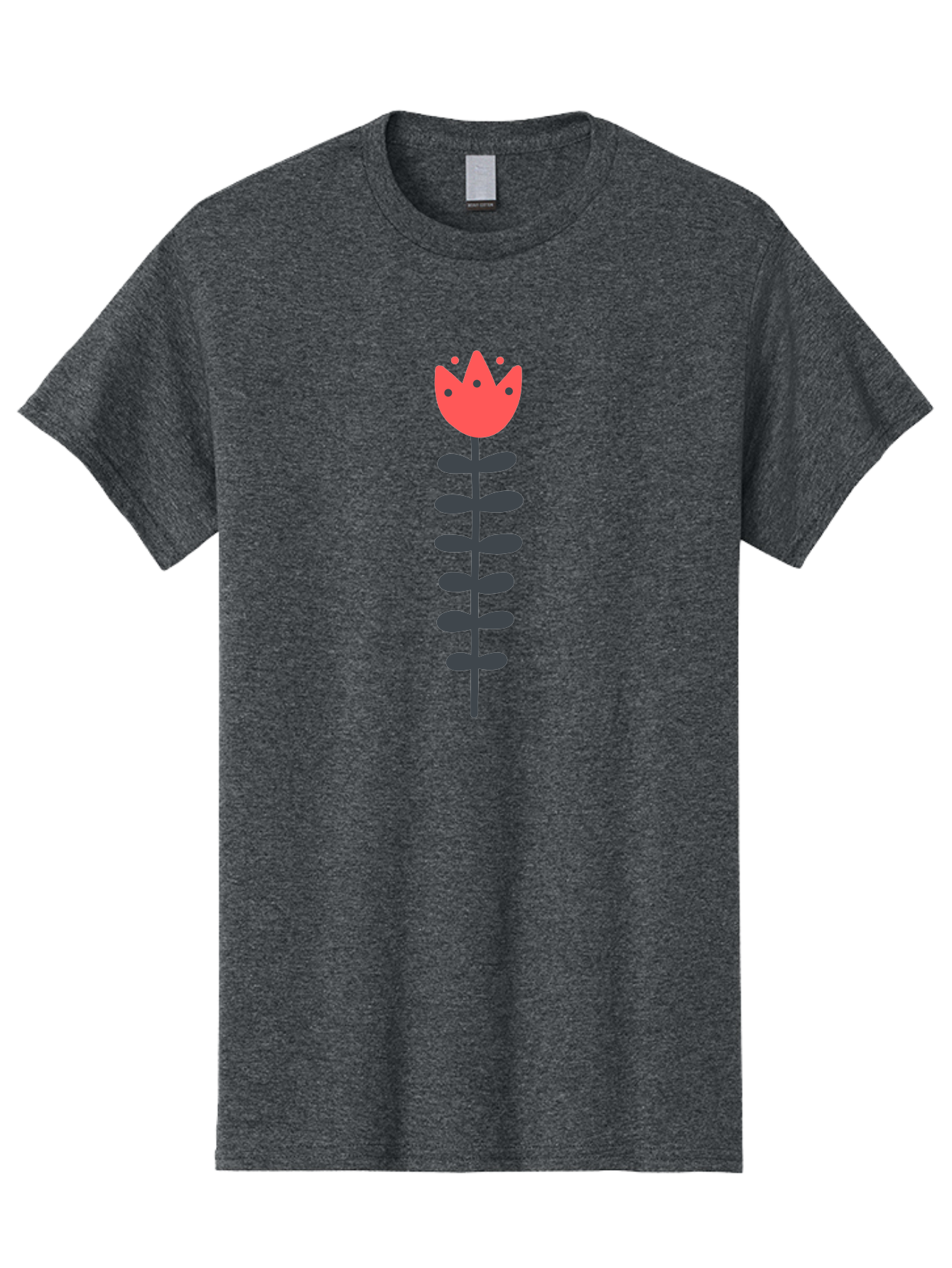 Tulip-Illustration Men'S Graphic Tee, 100% Cotton, Comfortable Casual Summer Wear, Machine Washable, Stylized Tulip, Minimalist Design, Simple Shapes, Red Tulip, Purple Leaves, Modern Art, Floral Motif, Artistic Expression, Creative Design Aab809 7