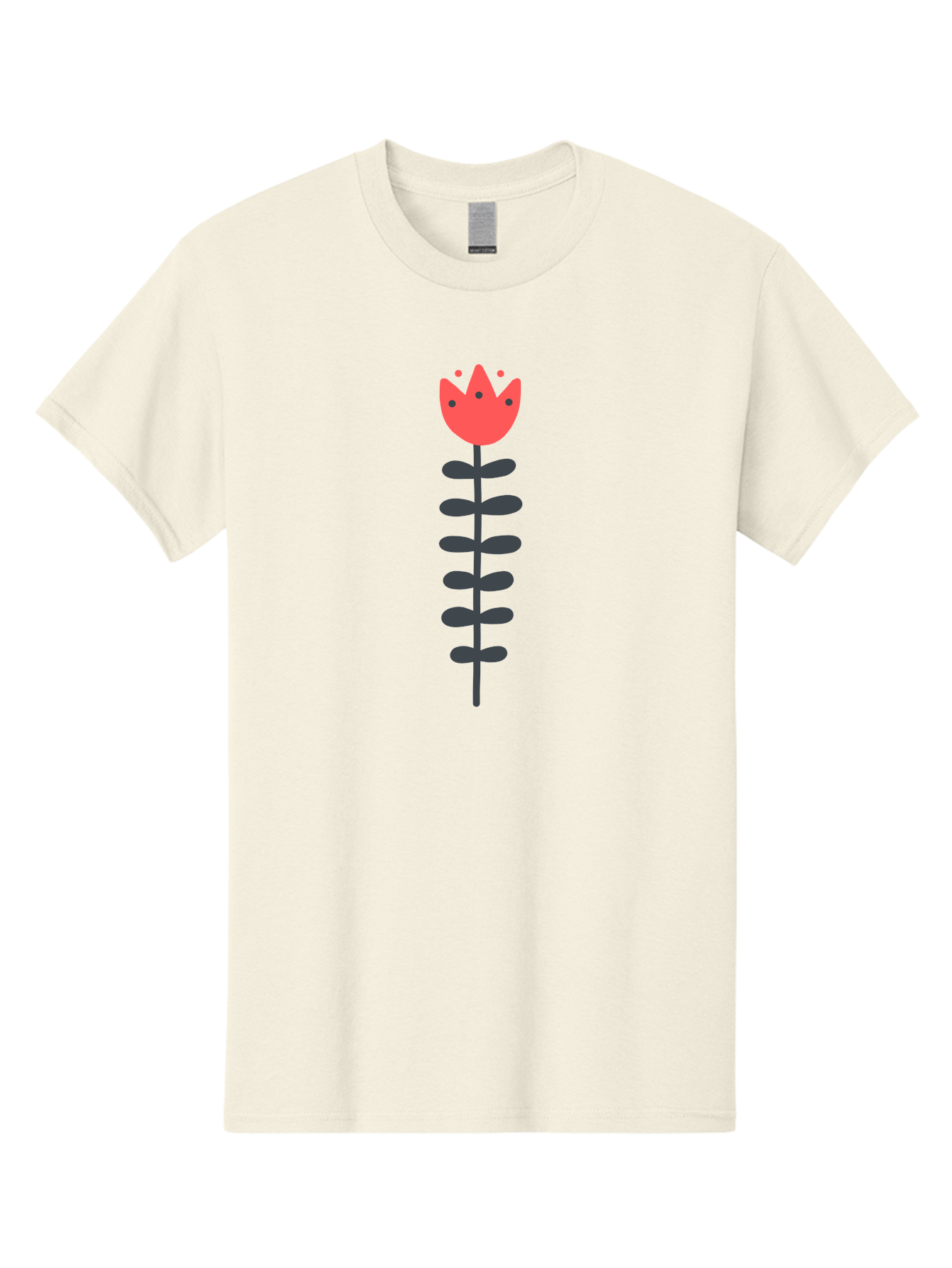 Tulip-Illustration Men'S Graphic Tee, 100% Cotton, Comfortable Casual Summer Wear, Machine Washable, Stylized Tulip, Minimalist Design, Simple Shapes, Red Tulip, Purple Leaves, Modern Art, Floral Motif, Artistic Expression, Creative Design Aab809 29