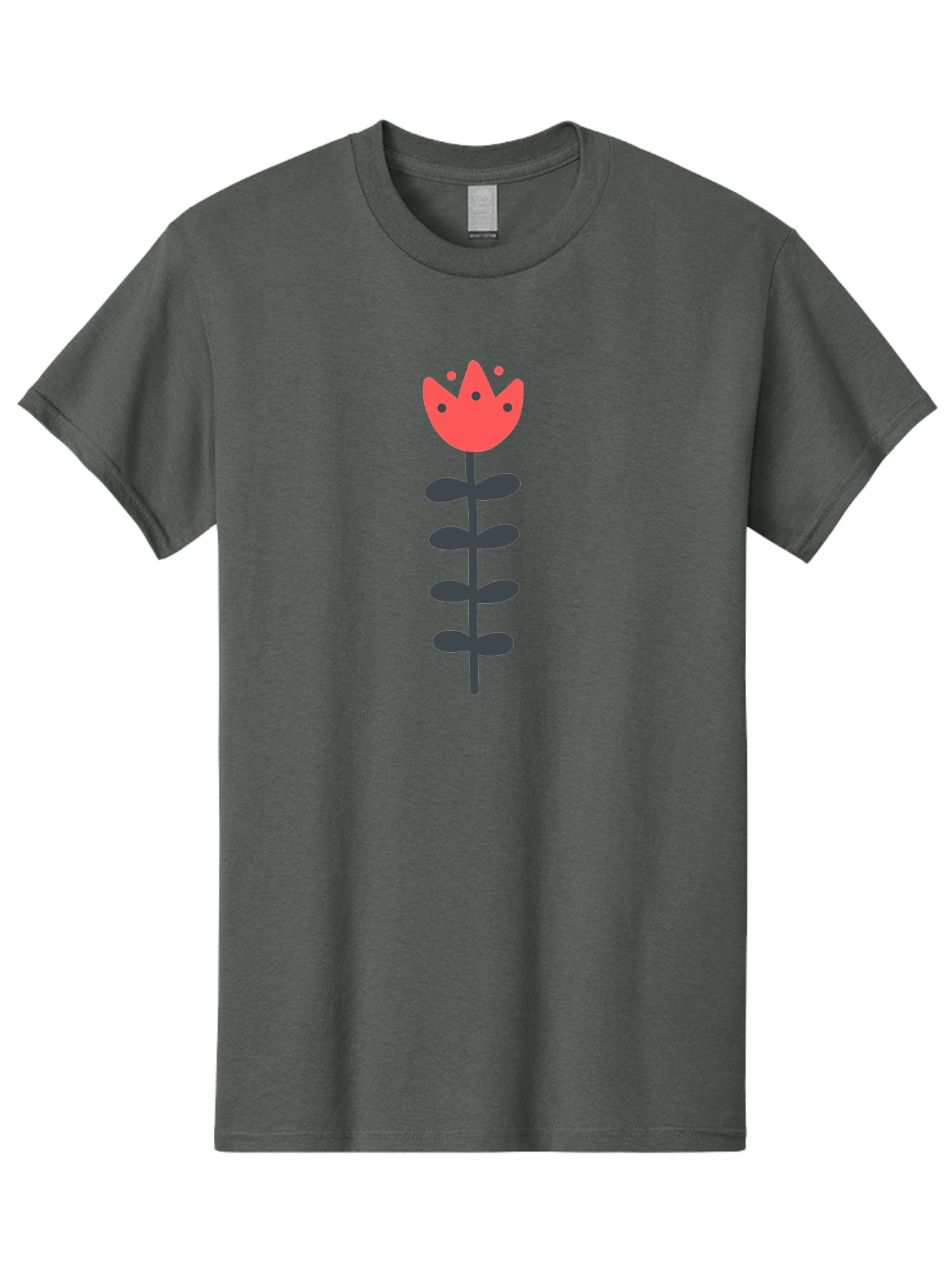 Tulip Men'S Graphic Tee, 100% Cotton, Comfortable Casual Summer Wear, Machine Washable, Red Tulip, Simple Flower, Minimalist Design, Floral Illustration, Cute Cartoon Flower, Vibrant Red Petals, Simple Stem, Black Leaves Aab812 13