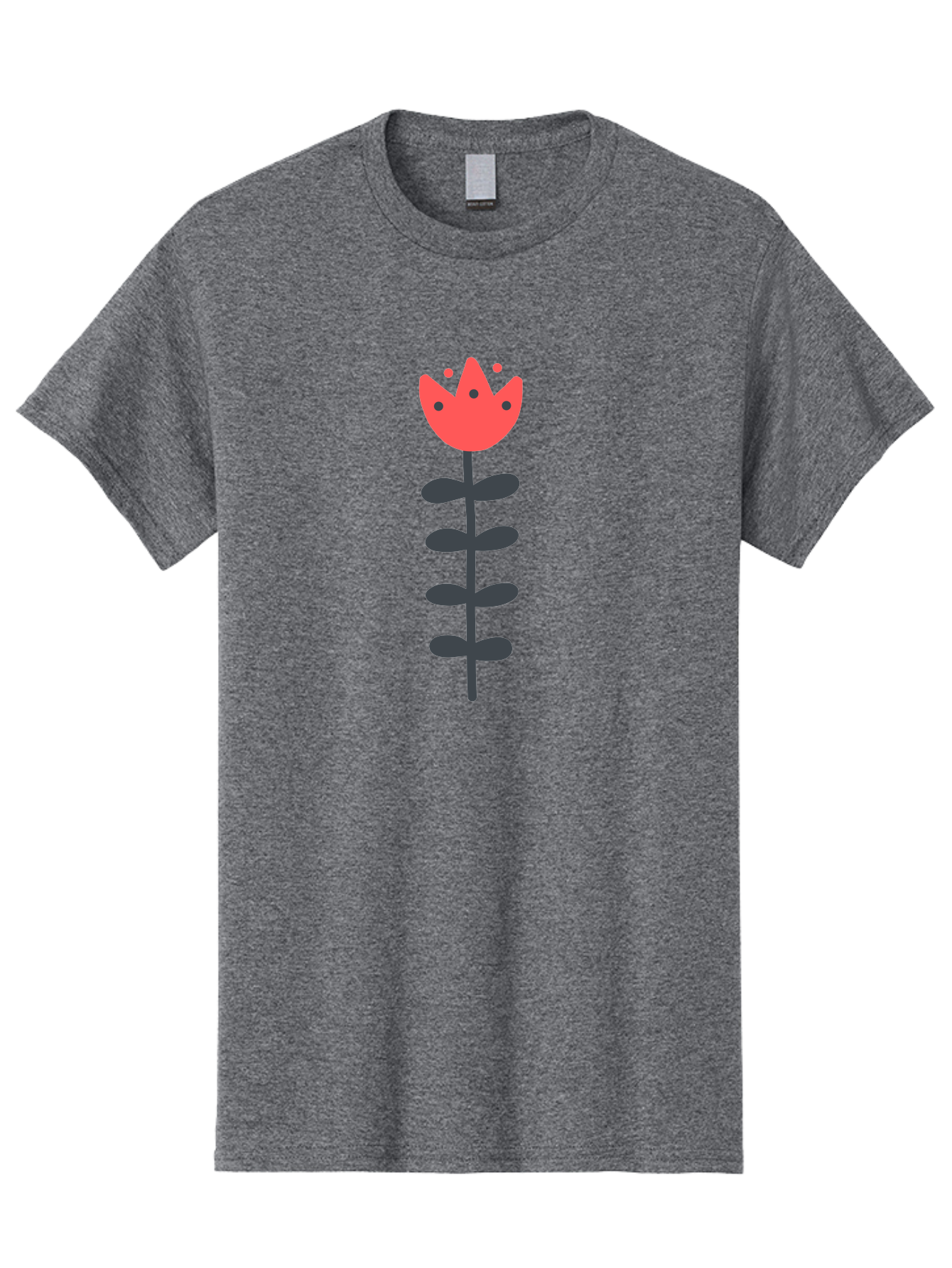 Tulip Men'S Graphic Tee, 100% Cotton, Comfortable Casual Summer Wear, Machine Washable, Red Tulip, Simple Flower, Minimalist Design, Floral Illustration, Cute Cartoon Flower, Vibrant Red Petals, Simple Stem, Black Leaves Aab812 21