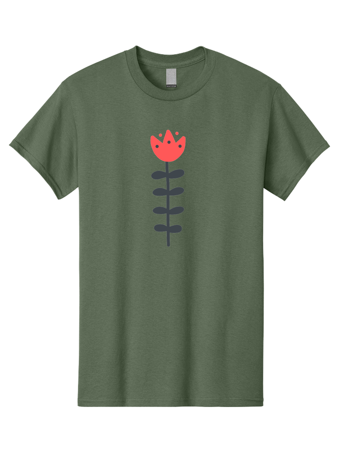 Tulip Men'S Graphic Tee, 100% Cotton, Comfortable Casual Summer Wear, Machine Washable, Red Tulip, Simple Flower, Minimalist Design, Floral Illustration, Cute Cartoon Flower, Vibrant Red Petals, Simple Stem, Black Leaves Aab812 17