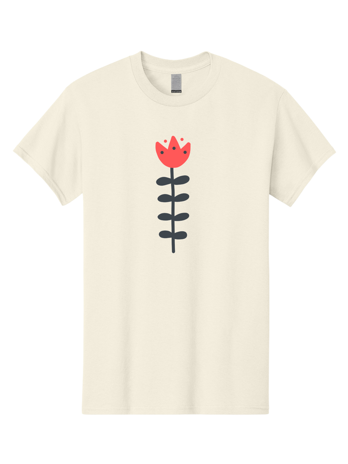 Tulip Men'S Graphic Tee, 100% Cotton, Comfortable Casual Summer Wear, Machine Washable, Red Tulip, Simple Flower, Minimalist Design, Floral Illustration, Cute Cartoon Flower, Vibrant Red Petals, Simple Stem, Black Leaves Aab812 1