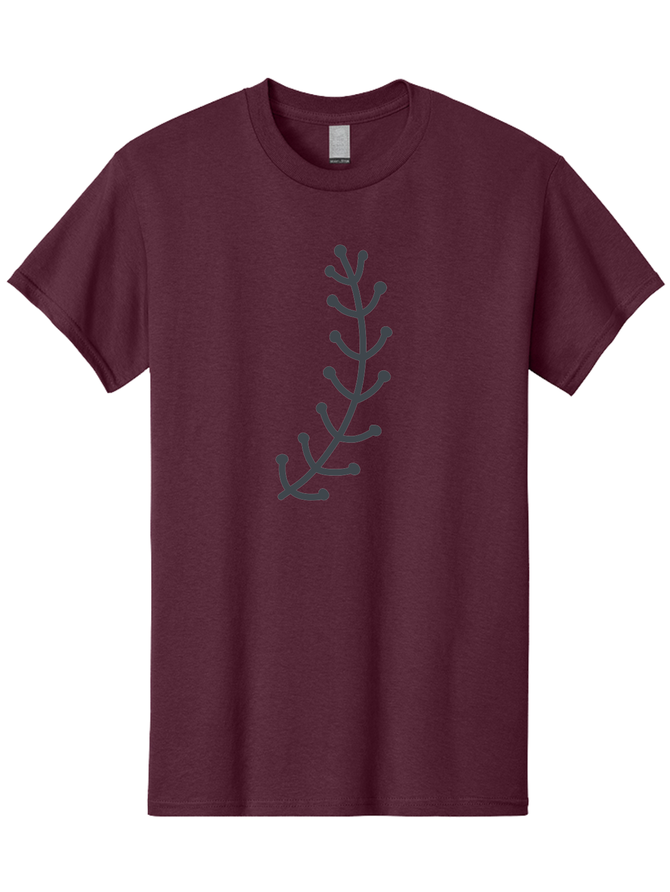 Twig Men'S Graphic Tee, 100% Cotton, Comfortable Casual Summer Wear, Machine Washable, Simple Plant Illustration, Purple Stems, Rounded Leaves, Digital Art, Minimalist Design, Abstract Botanical Aab814 15