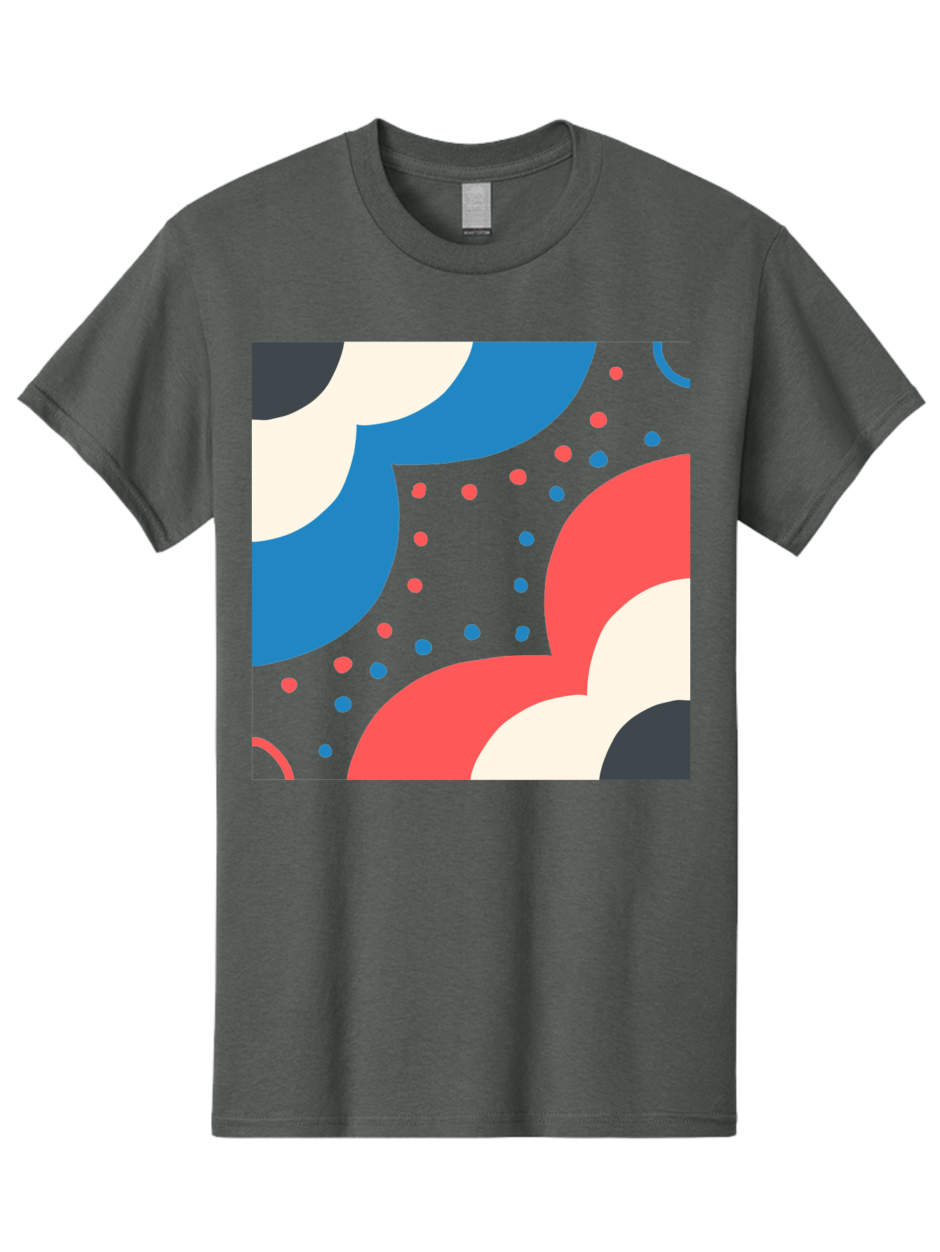 Vibrant-Dots-Pattern Men'S Graphic Tee, 100% Cotton, Comfortable Casual Summer Wear, Machine Washable, Colorful Abstract Pattern, Vibrant Shapes, Blue, Red, Pink, White, Black, Geometric Design, Playful Artwork, Modern Graphic, Trendy Colors, Aab815 21