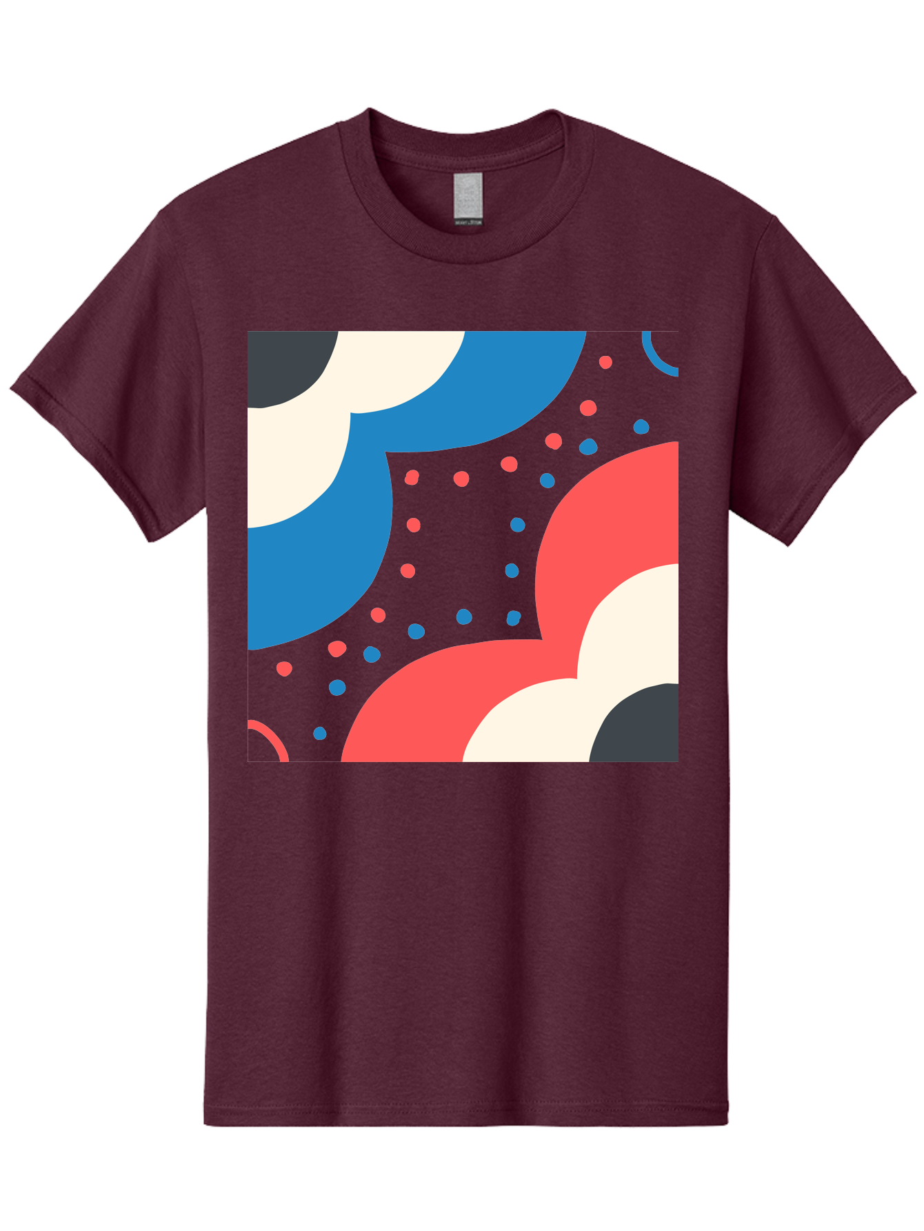 Vibrant-Dots-Pattern Men'S Graphic Tee, 100% Cotton, Comfortable Casual Summer Wear, Machine Washable, Colorful Abstract Pattern, Vibrant Shapes, Blue, Red, Pink, White, Black, Geometric Design, Playful Artwork, Modern Graphic, Trendy Colors, Aab815 3