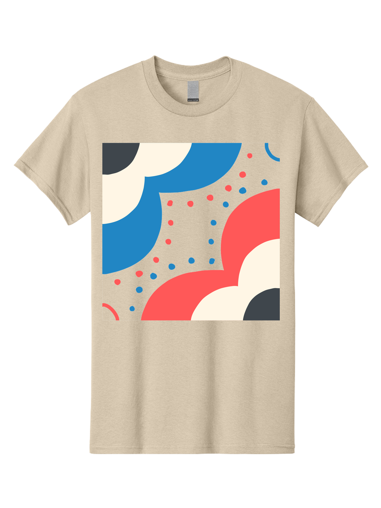 Vibrant-Dots-Pattern Men'S Graphic Tee, 100% Cotton, Comfortable Casual Summer Wear, Machine Washable, Colorful Abstract Pattern, Vibrant Shapes, Blue, Red, Pink, White, Black, Geometric Design, Playful Artwork, Modern Graphic, Trendy Colors, Aab815 29