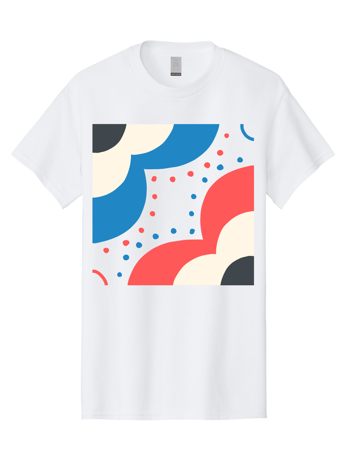 Vibrant-Dots-Pattern Men'S Graphic Tee, 100% Cotton, Comfortable Casual Summer Wear, Machine Washable, Colorful Abstract Pattern, Vibrant Shapes, Blue, Red, Pink, White, Black, Geometric Design, Playful Artwork, Modern Graphic, Trendy Colors, Aab815 25