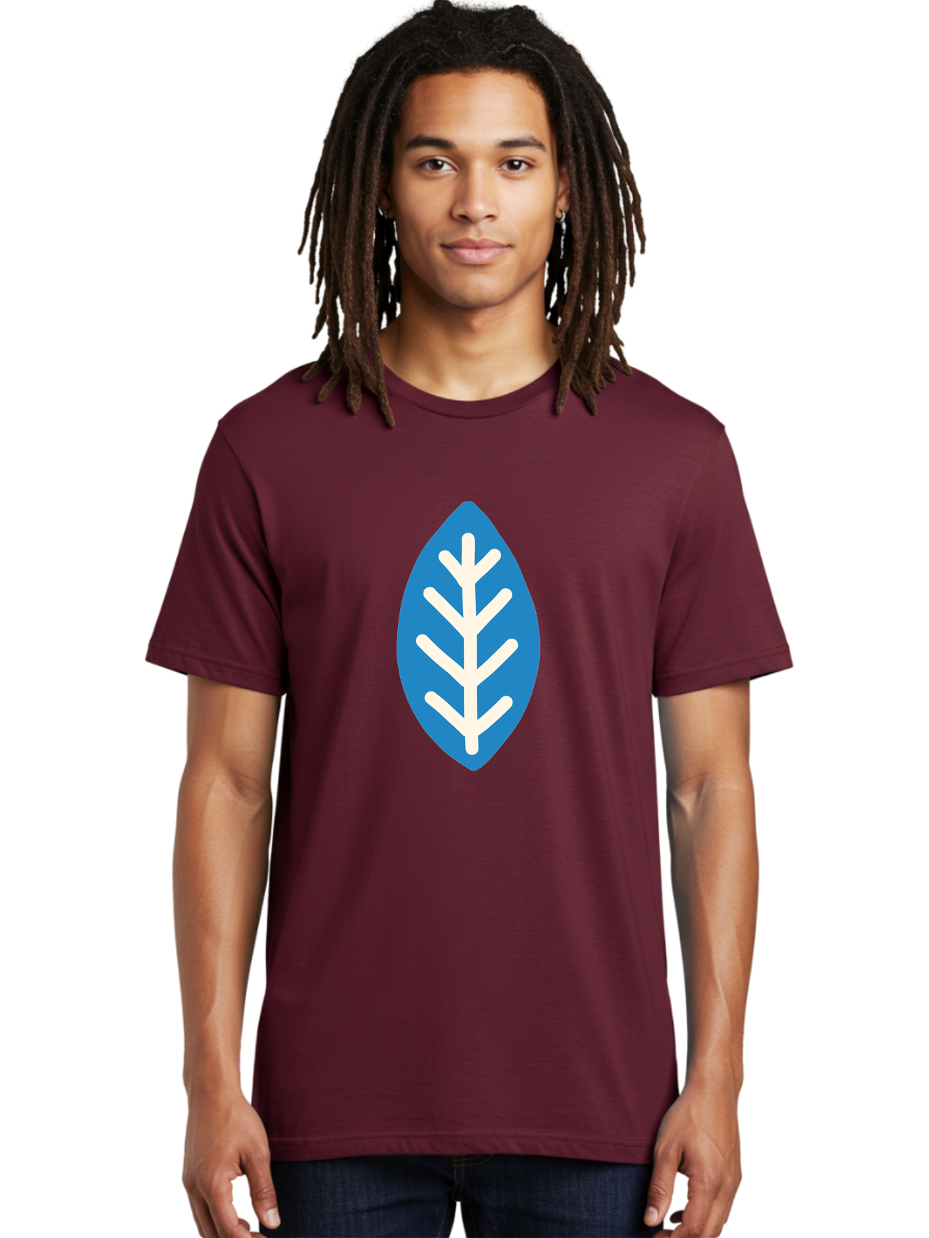 White-Leaf Men'S Graphic Tee, 100% Cotton, Comfortable Casual Summer Wear, Machine Washable, White Branch, Leaf Symbol, Nature Icon, Simple Design, Minimalistic Art, Eco-Friendly Logo, Stylized Leaf Aab817 28
