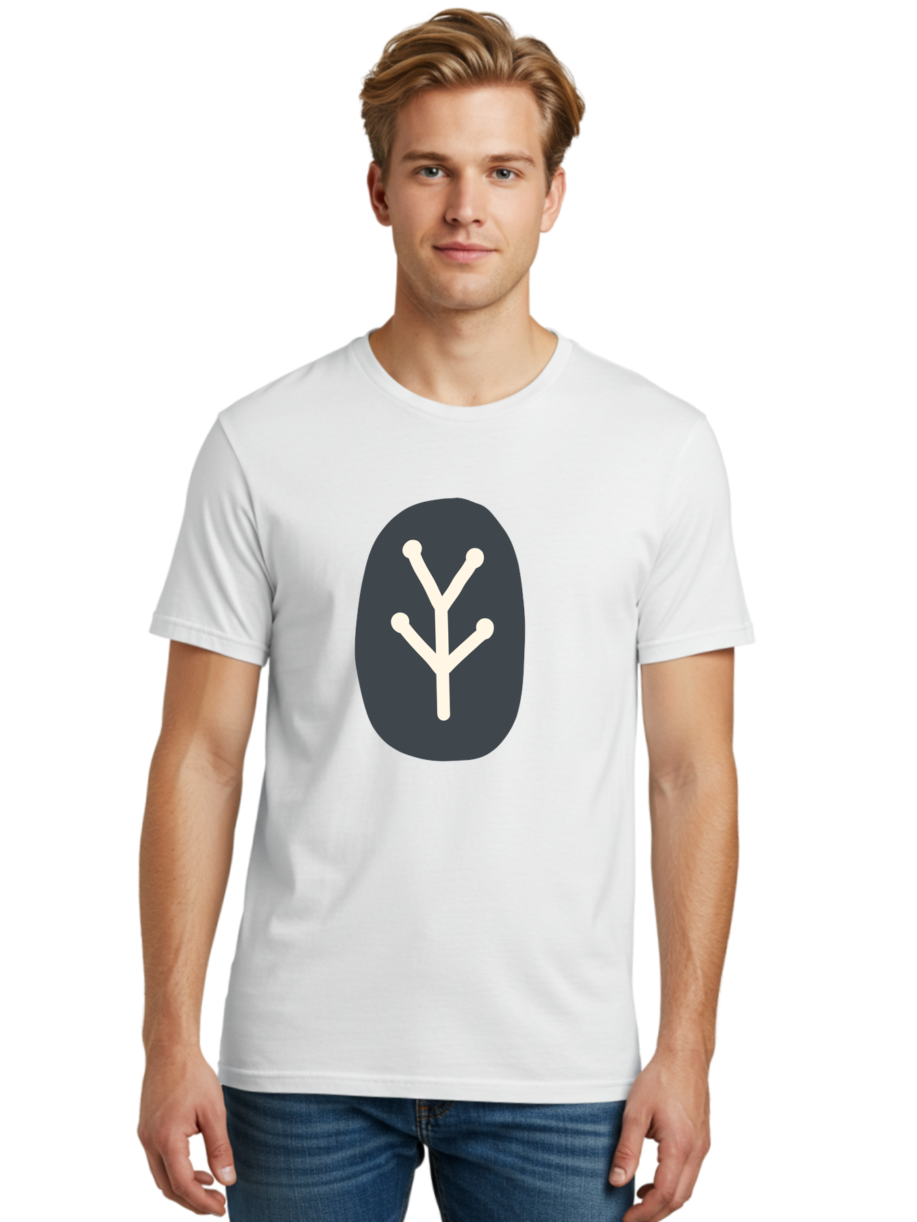 Y-Symbol Men'S Graphic Tee, 100% Cotton, Comfortable Casual Summer Wear, Machine Washable, White Y Symbol, Minimalist Design, Simple Icon, Abstract Logo, Stylized Letter, Modern Graphic Aab818 16