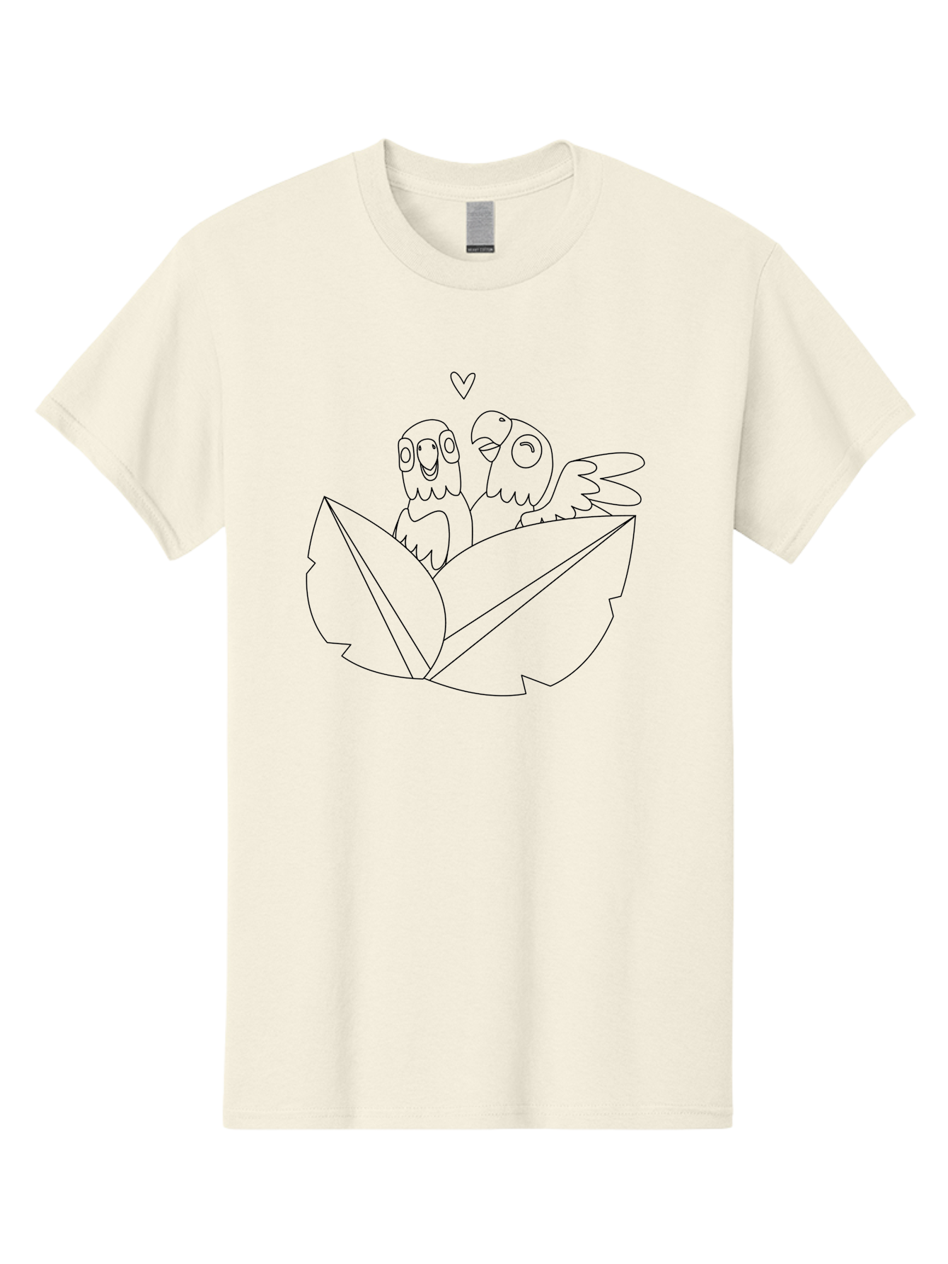 Love-Parrots Men'S Graphic Tee, 100% Cotton, Comfortable Casual Summer Wear, Machine Washable, Love Birds, Parrot Couple, Heart Symbol, Cute Animals, Bird Illustrations, Tropical Birds, Cartoon Parrots, Adorable Parrots, Nature Graphics Aab836 19