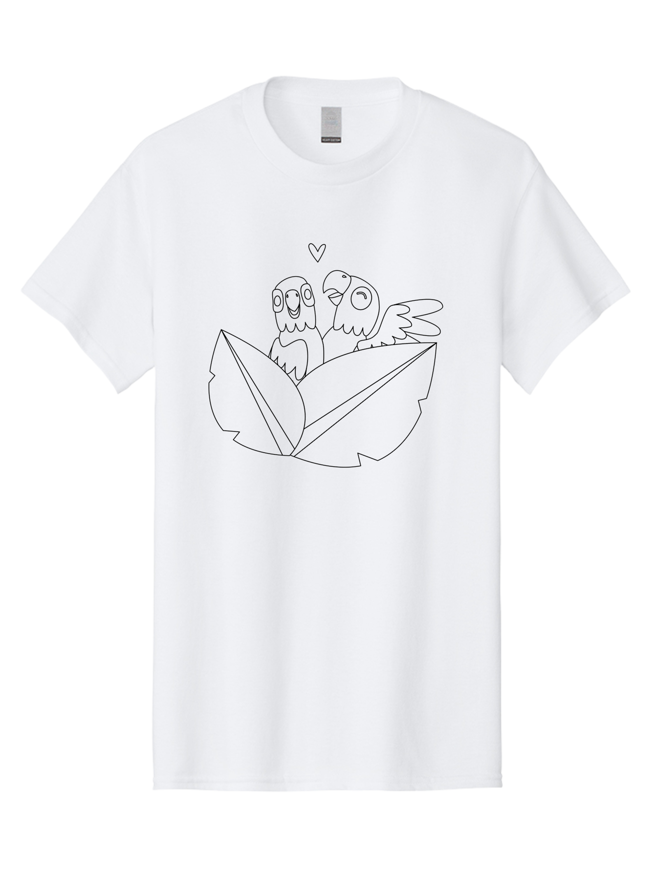 Love-Parrots Men'S Graphic Tee, 100% Cotton, Comfortable Casual Summer Wear, Machine Washable, Love Birds, Parrot Couple, Heart Symbol, Cute Animals, Bird Illustrations, Tropical Birds, Cartoon Parrots, Adorable Parrots, Nature Graphics Aab836 11
