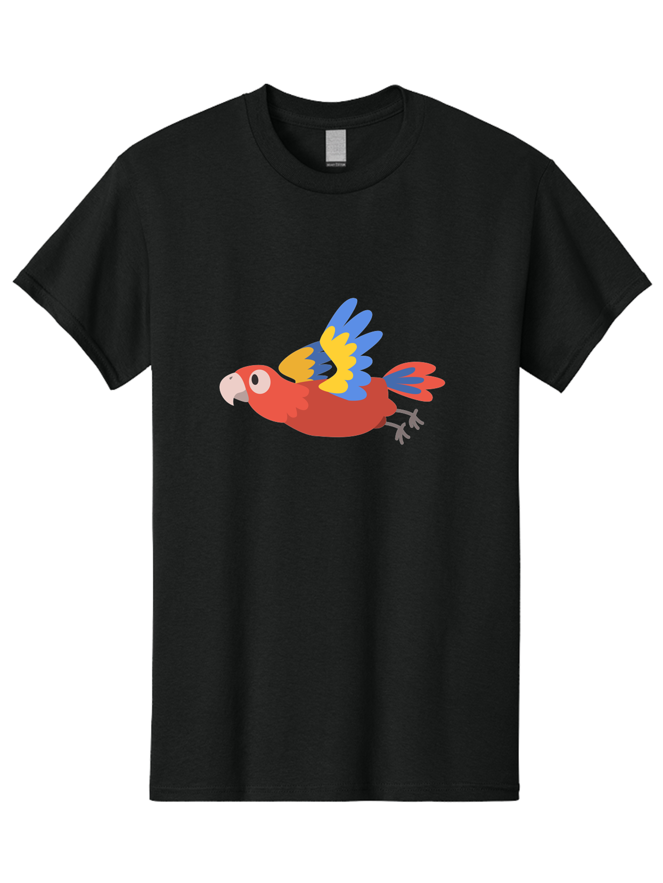 Macaw-1 Men'S Graphic Tee, 100% Cotton, Comfortable Casual Summer Wear, Machine Washable, Red, Blue And Yellow Macaw, Colorful Parrot, Vibrant Plumage, Tropical Bird, Cartoon Style, Flying Macaw, Parrot Illustration Aab838 7