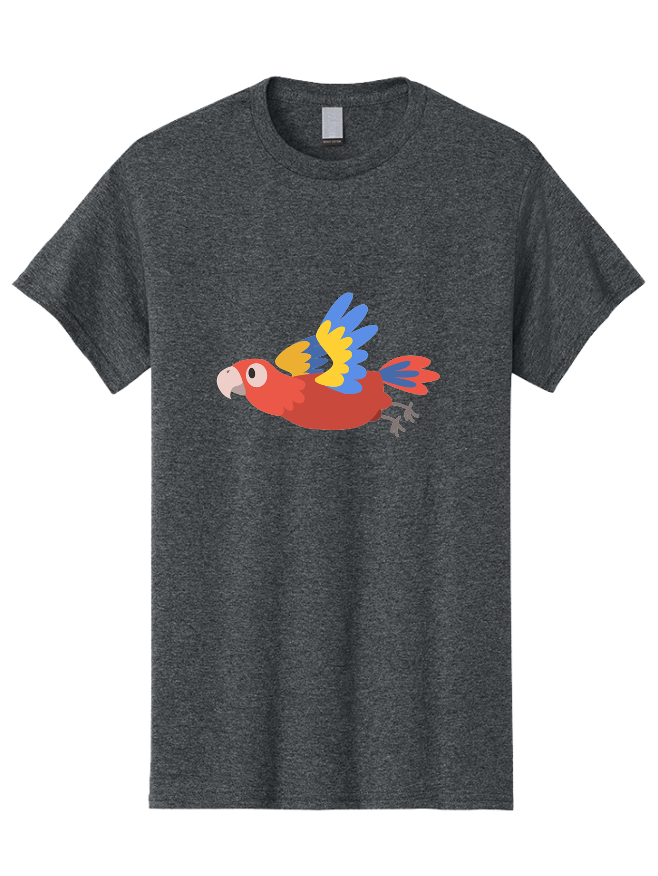 Macaw-1 Men'S Graphic Tee, 100% Cotton, Comfortable Casual Summer Wear, Machine Washable, Red, Blue And Yellow Macaw, Colorful Parrot, Vibrant Plumage, Tropical Bird, Cartoon Style, Flying Macaw, Parrot Illustration Aab838 3