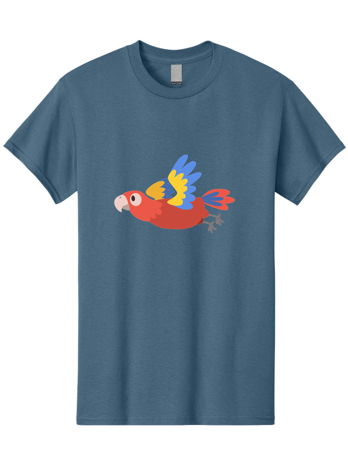 Macaw-1 Men'S Graphic Tee, 100% Cotton, Comfortable Casual Summer Wear, Machine Washable, Red, Blue And Yellow Macaw, Colorful Parrot, Vibrant Plumage, Tropical Bird, Cartoon Style, Flying Macaw, Parrot Illustration Aab838 25