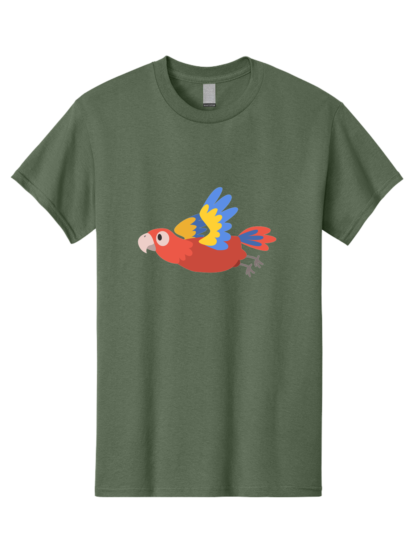 Macaw-1 Men'S Graphic Tee, 100% Cotton, Comfortable Casual Summer Wear, Machine Washable, Red, Blue And Yellow Macaw, Colorful Parrot, Vibrant Plumage, Tropical Bird, Cartoon Style, Flying Macaw, Parrot Illustration Aab838 29