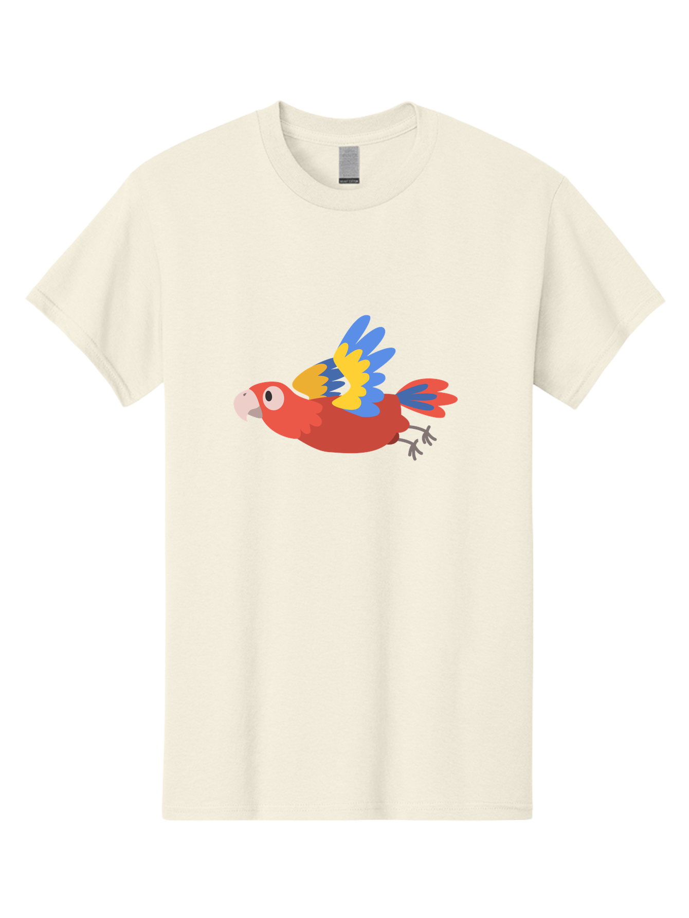 Macaw-1 Men'S Graphic Tee, 100% Cotton, Comfortable Casual Summer Wear, Machine Washable, Red, Blue And Yellow Macaw, Colorful Parrot, Vibrant Plumage, Tropical Bird, Cartoon Style, Flying Macaw, Parrot Illustration Aab838 19