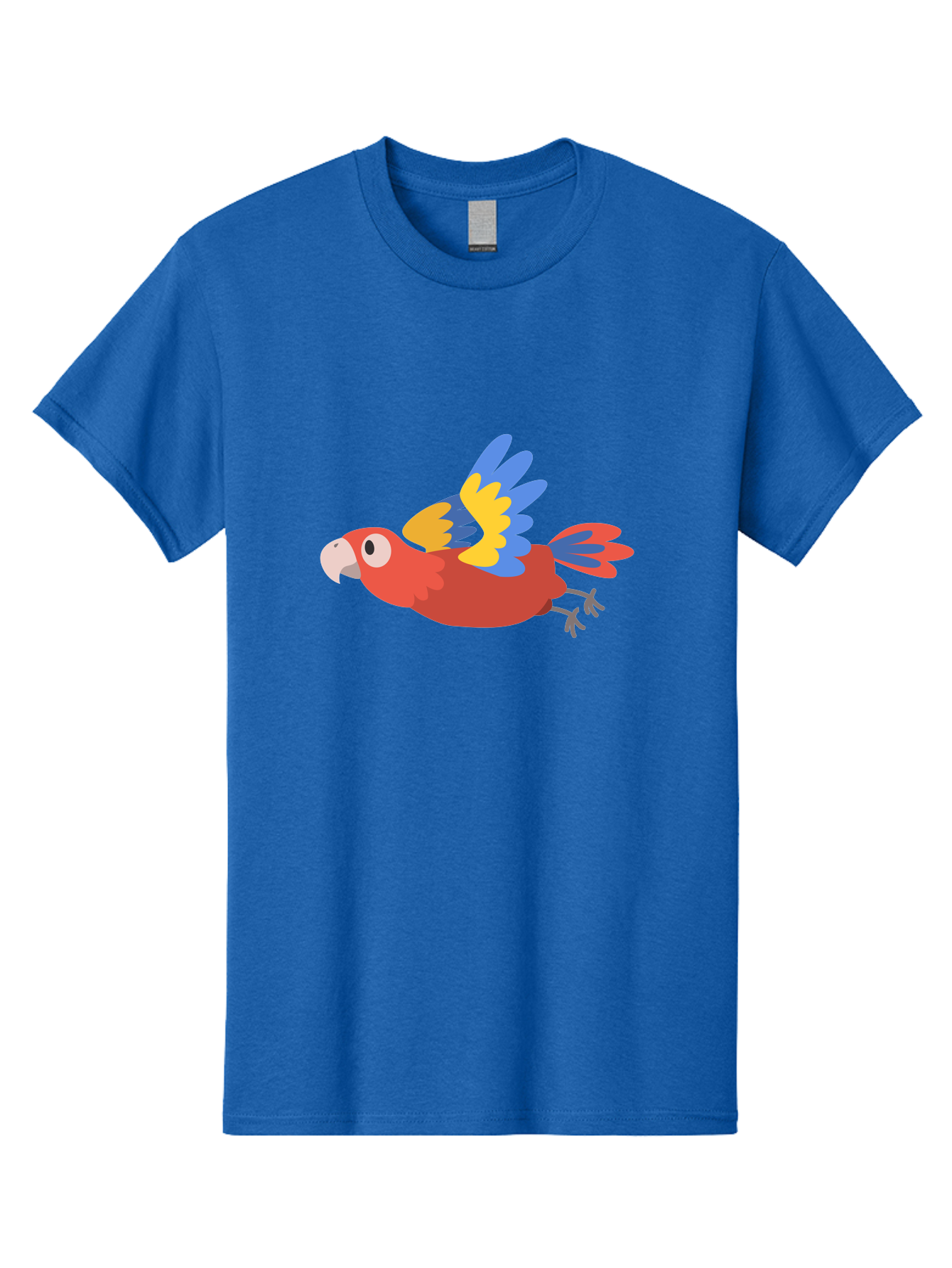 Macaw-1 Men'S Graphic Tee, 100% Cotton, Comfortable Casual Summer Wear, Machine Washable, Red, Blue And Yellow Macaw, Colorful Parrot, Vibrant Plumage, Tropical Bird, Cartoon Style, Flying Macaw, Parrot Illustration Aab838 5