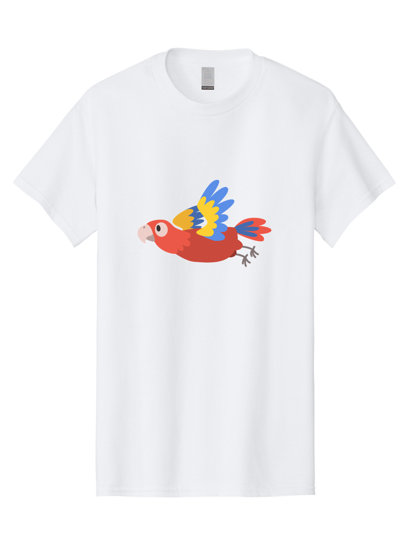Macaw-1 Men'S Graphic Tee, 100% Cotton, Comfortable Casual Summer Wear, Machine Washable, Red, Blue And Yellow Macaw, Colorful Parrot, Vibrant Plumage, Tropical Bird, Cartoon Style, Flying Macaw, Parrot Illustration Aab838 27