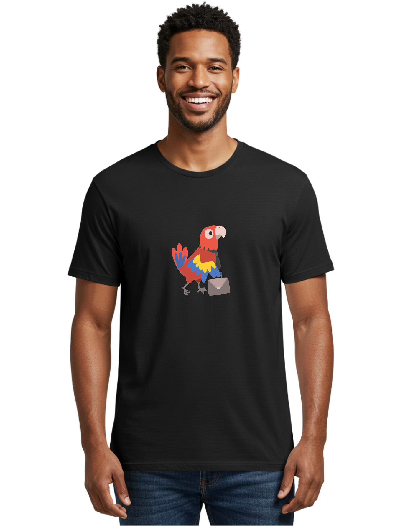 Macaw-Mail Men'S Graphic Tee, 100% Cotton, Comfortable Casual Summer Wear, Machine Washable, Colorful Parrot, Vibrant Plumage, Cartoon-Style, Mail Delivery, Parrot With Envelope, Tropical Bird, Illustration, Letter Delivery Aab839 28