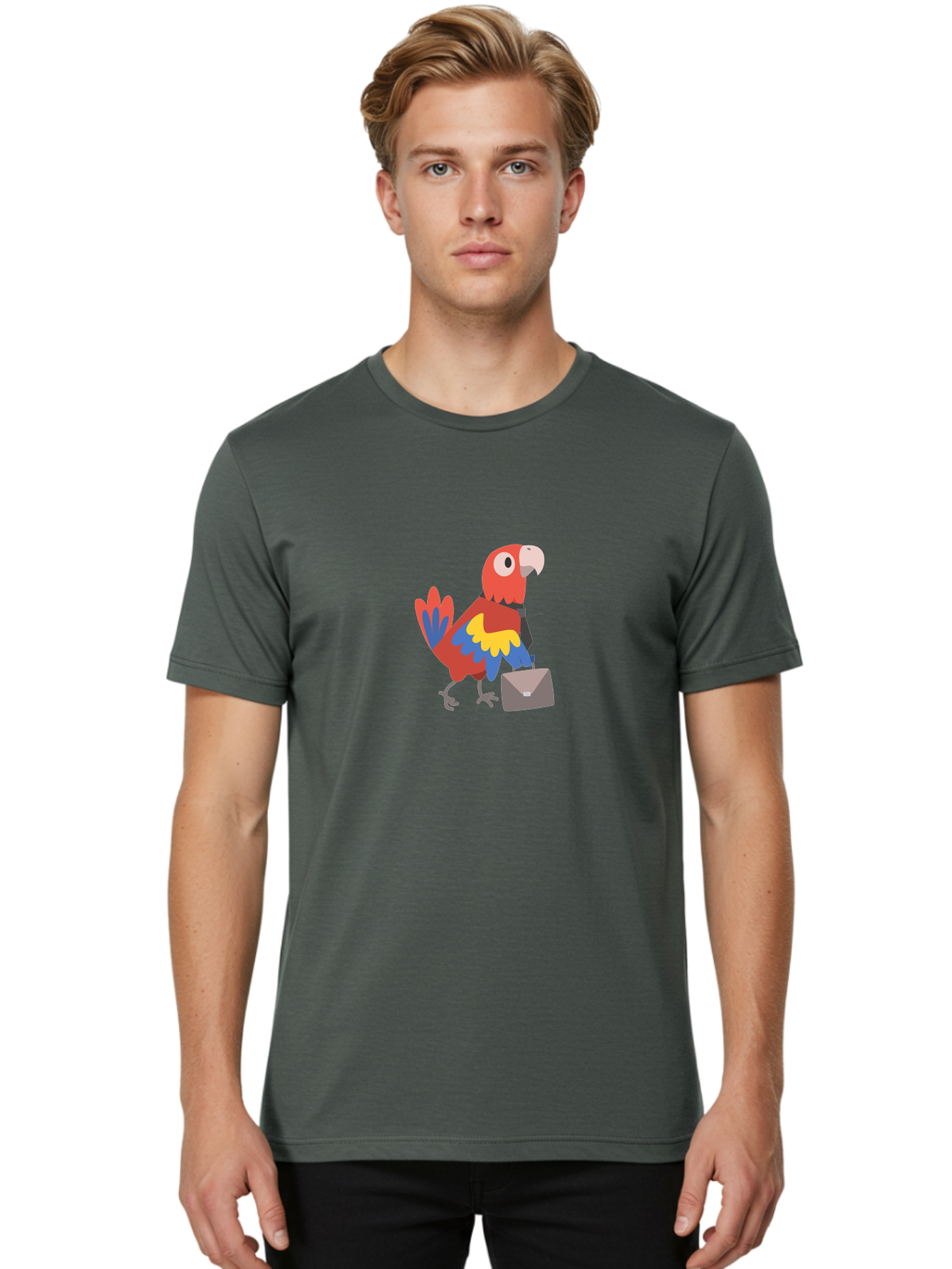 Macaw-Mail Men'S Graphic Tee, 100% Cotton, Comfortable Casual Summer Wear, Machine Washable, Colorful Parrot, Vibrant Plumage, Cartoon-Style, Mail Delivery, Parrot With Envelope, Tropical Bird, Illustration, Letter Delivery Aab839 10