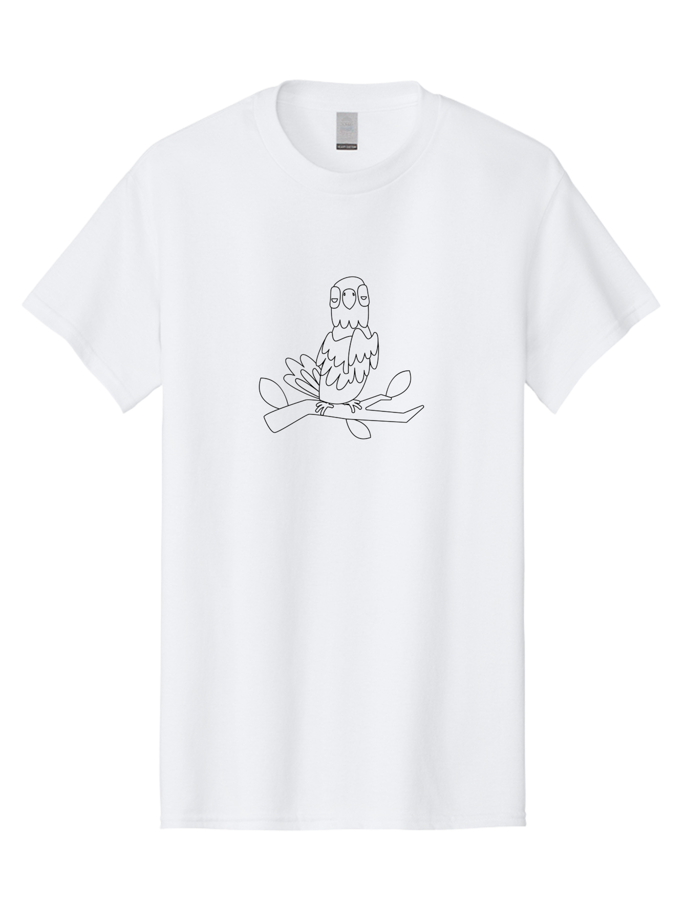 Owl-On-Branch Men'S Graphic Tee, 100% Cotton, Comfortable Casual Summer Wear, Machine Washable, Owl Perched On Tree Branch, Line Art Illustration, Simple Design, Cute Owl, Wildlife Art, Bird On Branch, Nature-Themed Graphics, Aab846 21