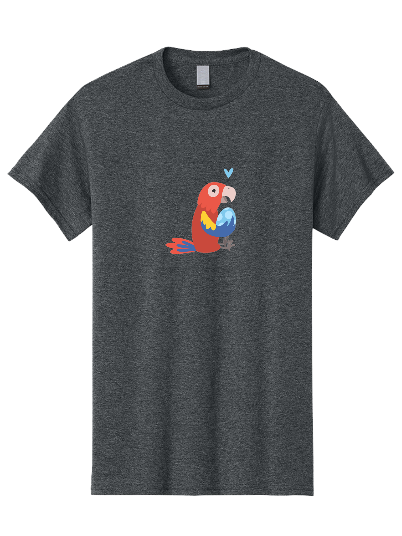 Parrot-3 Men'S Graphic Tee, 100% Cotton, Comfortable Casual Summer Wear, Machine Washable, Colorful Parrot, Red Bird, Blue Wings, Yellow Feathers, Cartoon Character, Heart Above Head, Vibrant Colors, Cute Animal, Tropical Bird, Parrot Love Aab851 21