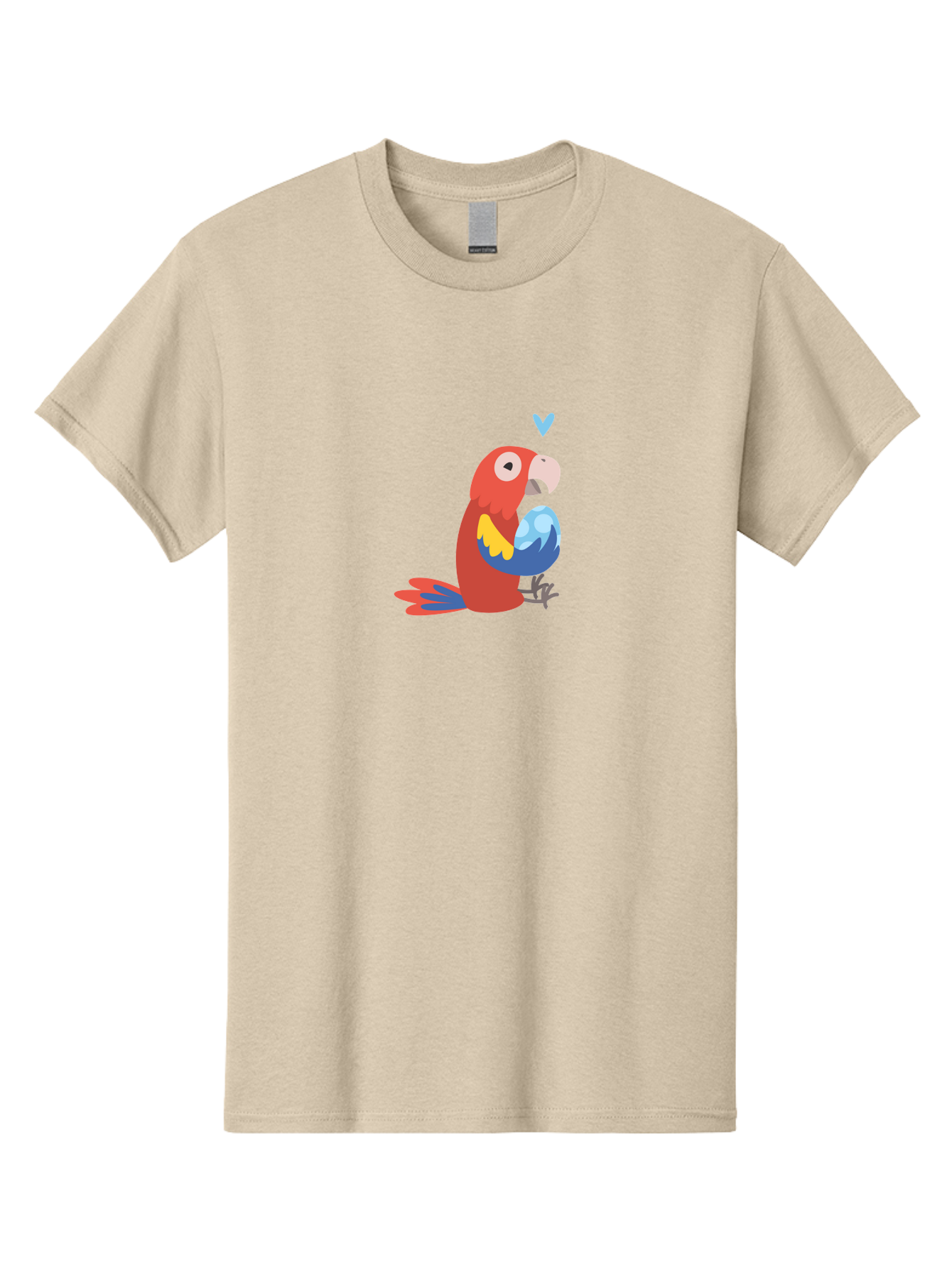 Parrot-3 Men'S Graphic Tee, 100% Cotton, Comfortable Casual Summer Wear, Machine Washable, Colorful Parrot, Red Bird, Blue Wings, Yellow Feathers, Cartoon Character, Heart Above Head, Vibrant Colors, Cute Animal, Tropical Bird, Parrot Love Aab851 17